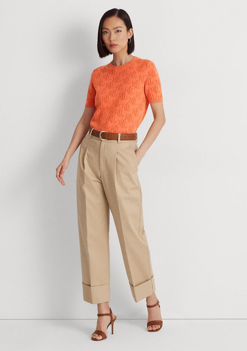 Monogram Jacquard Short Sleeve Sweater