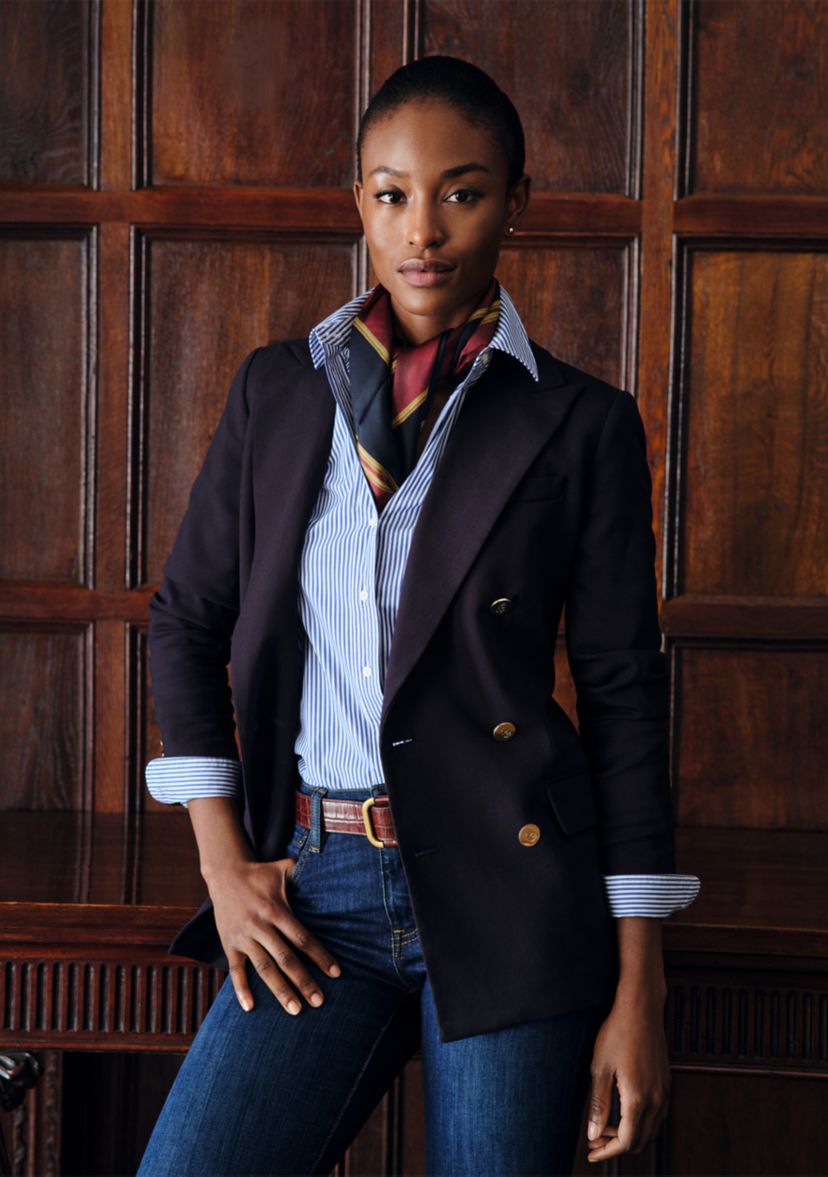 Double-Breasted Wool Crepe Blazer