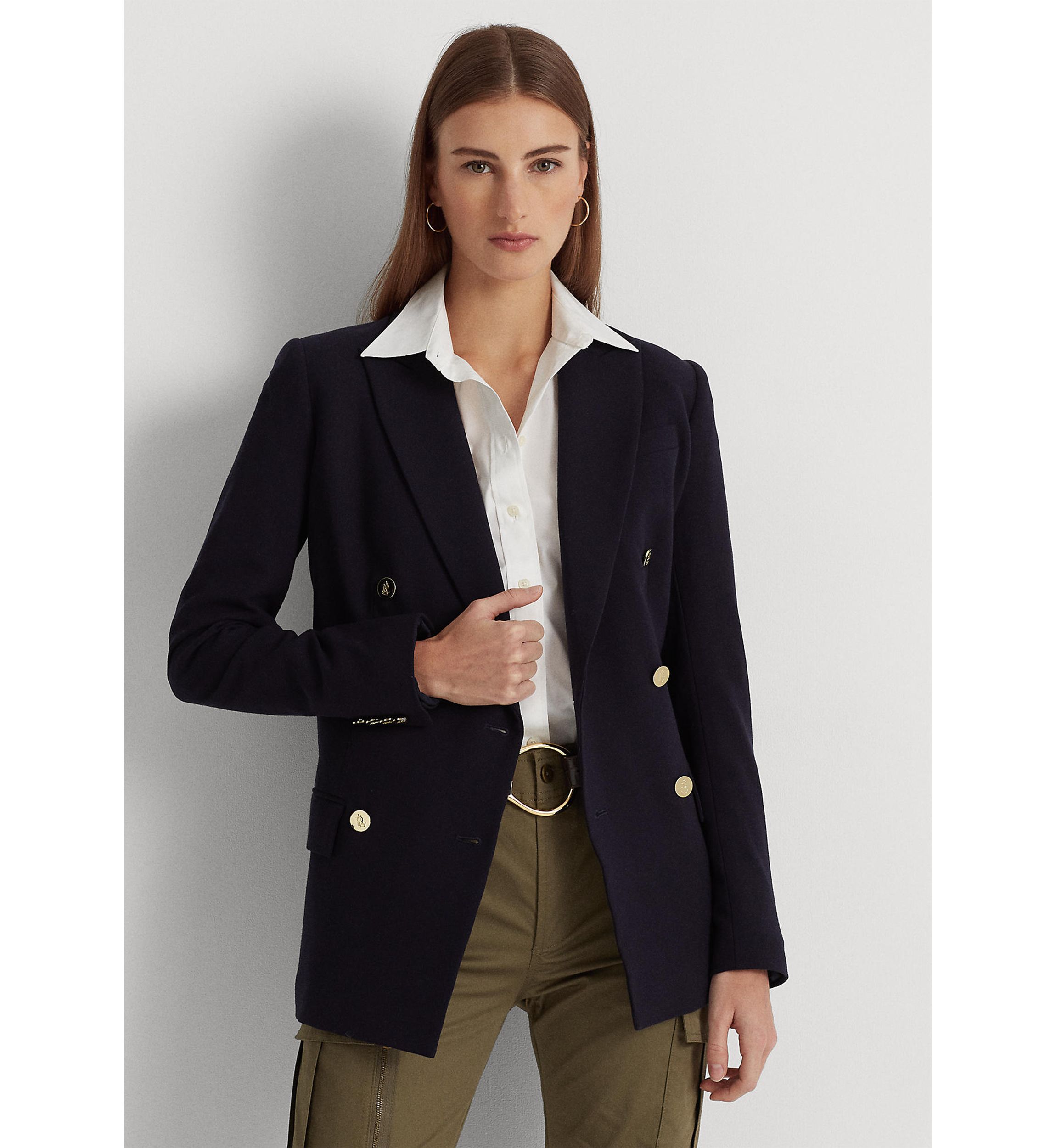 Double-Breasted Wool Crepe Blazer