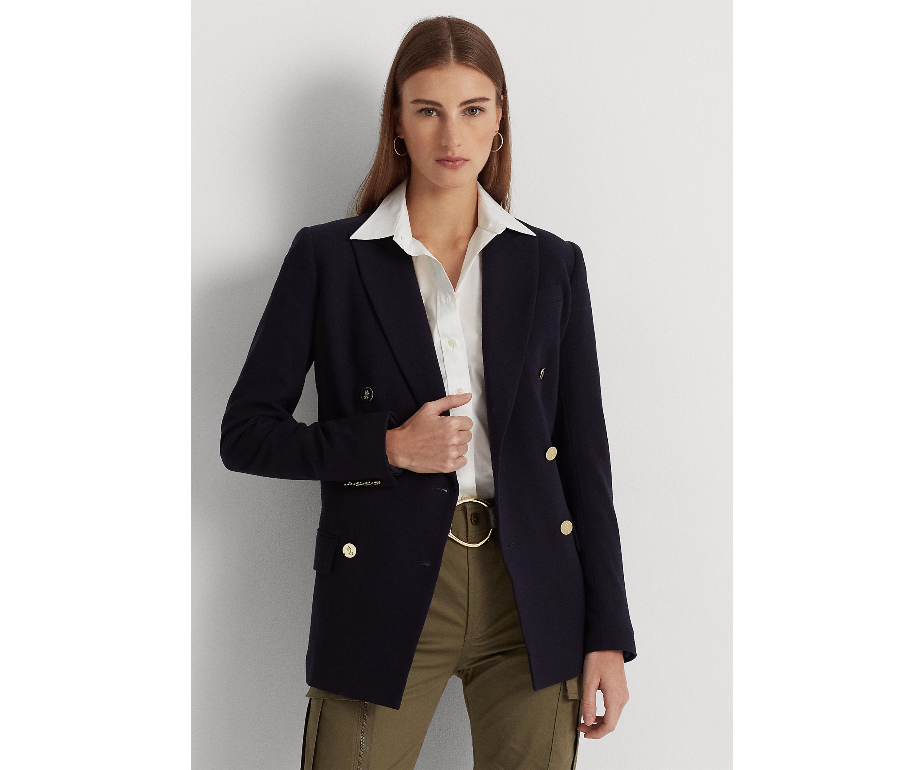 Double-Breasted Wool Crepe Blazer