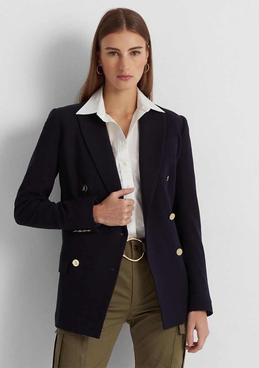 Double-Breasted Wool Crepe Blazer