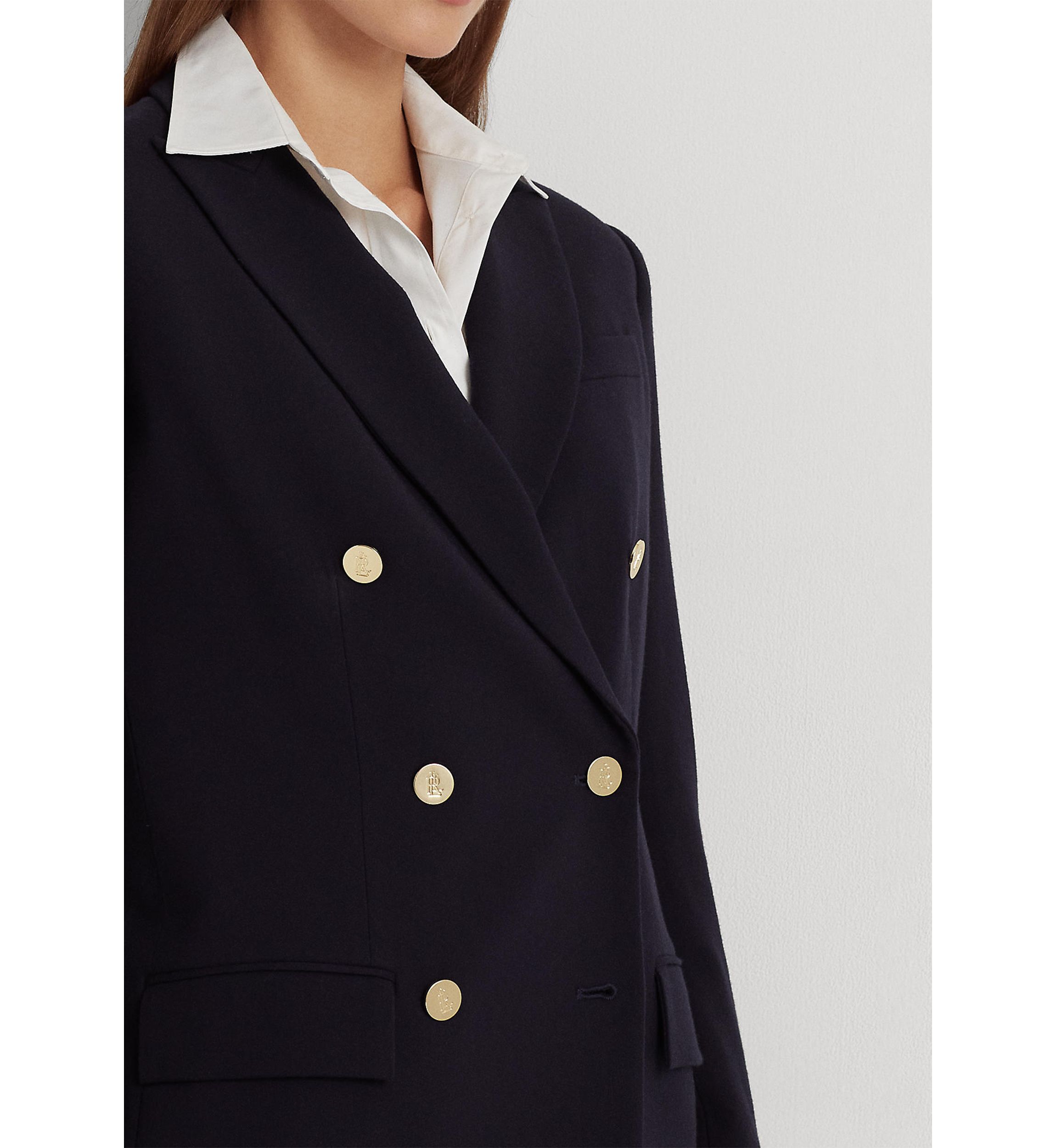 Double-Breasted Wool Crepe Blazer