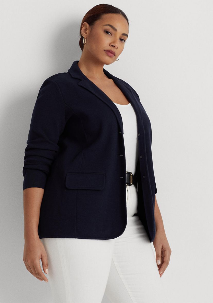 Plus Size Combed Cotton Blazer