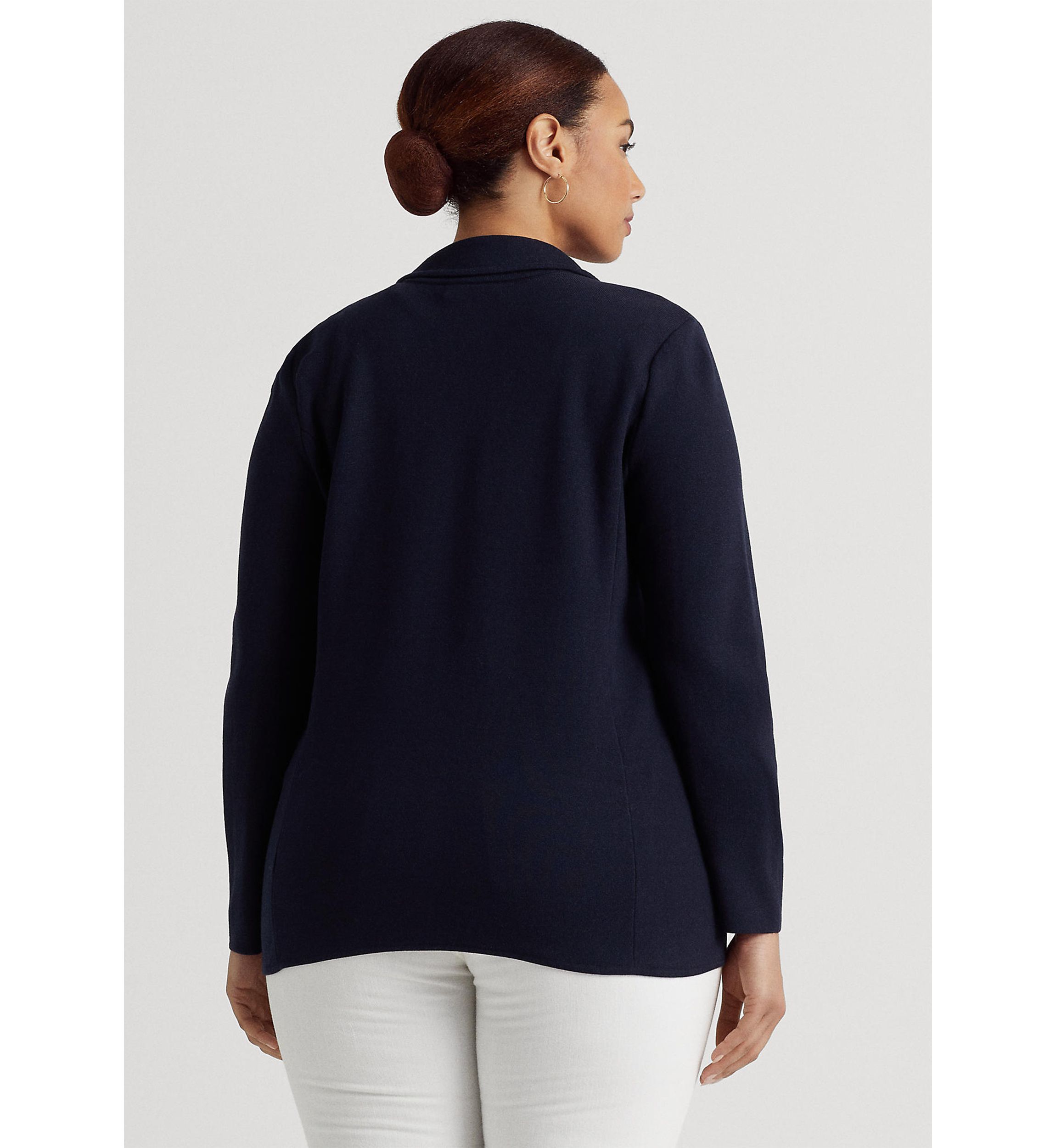 Plus Size Combed Cotton Blazer