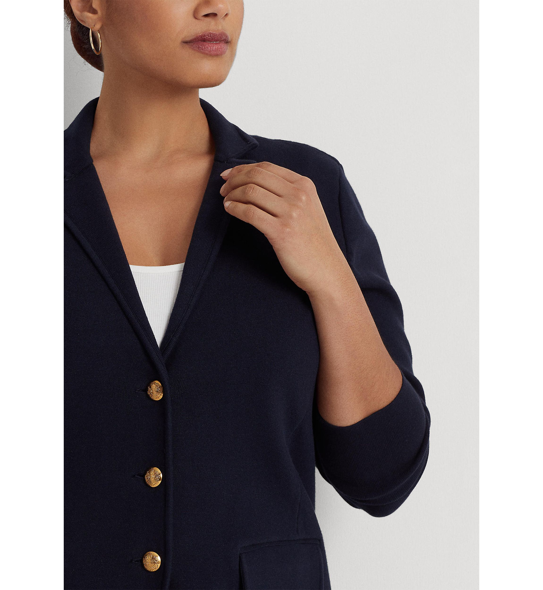 Plus Size Combed Cotton Blazer