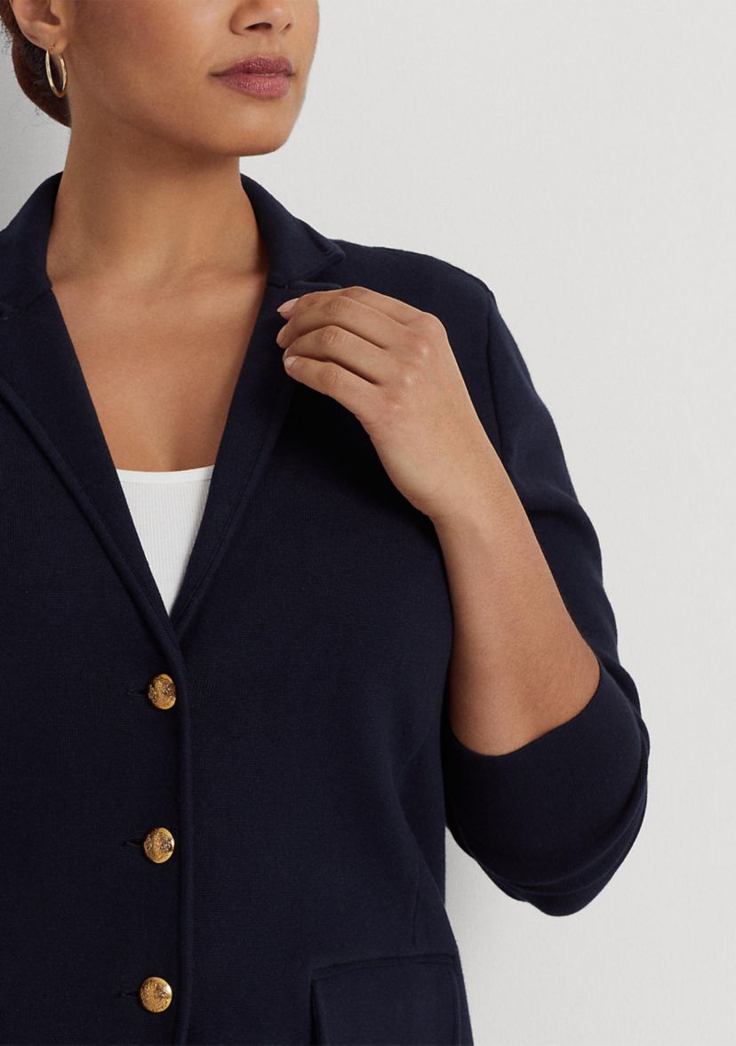 Plus Size Combed Cotton Blazer