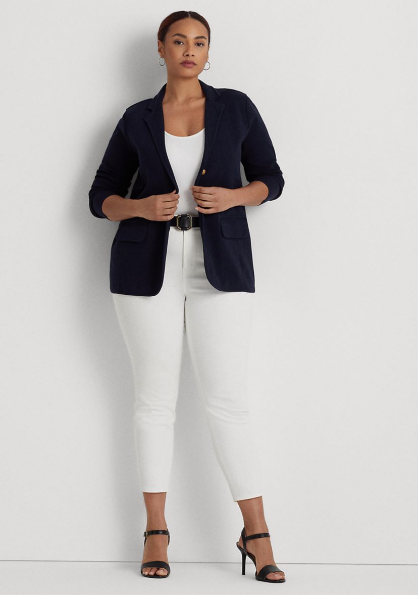 Plus Size Combed Cotton Blazer