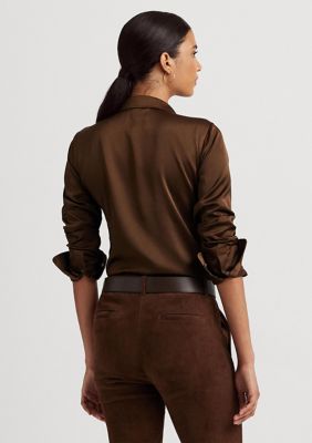 Ralph Lauren womens tops 1x black 3/4 sleeve trimmed with brown