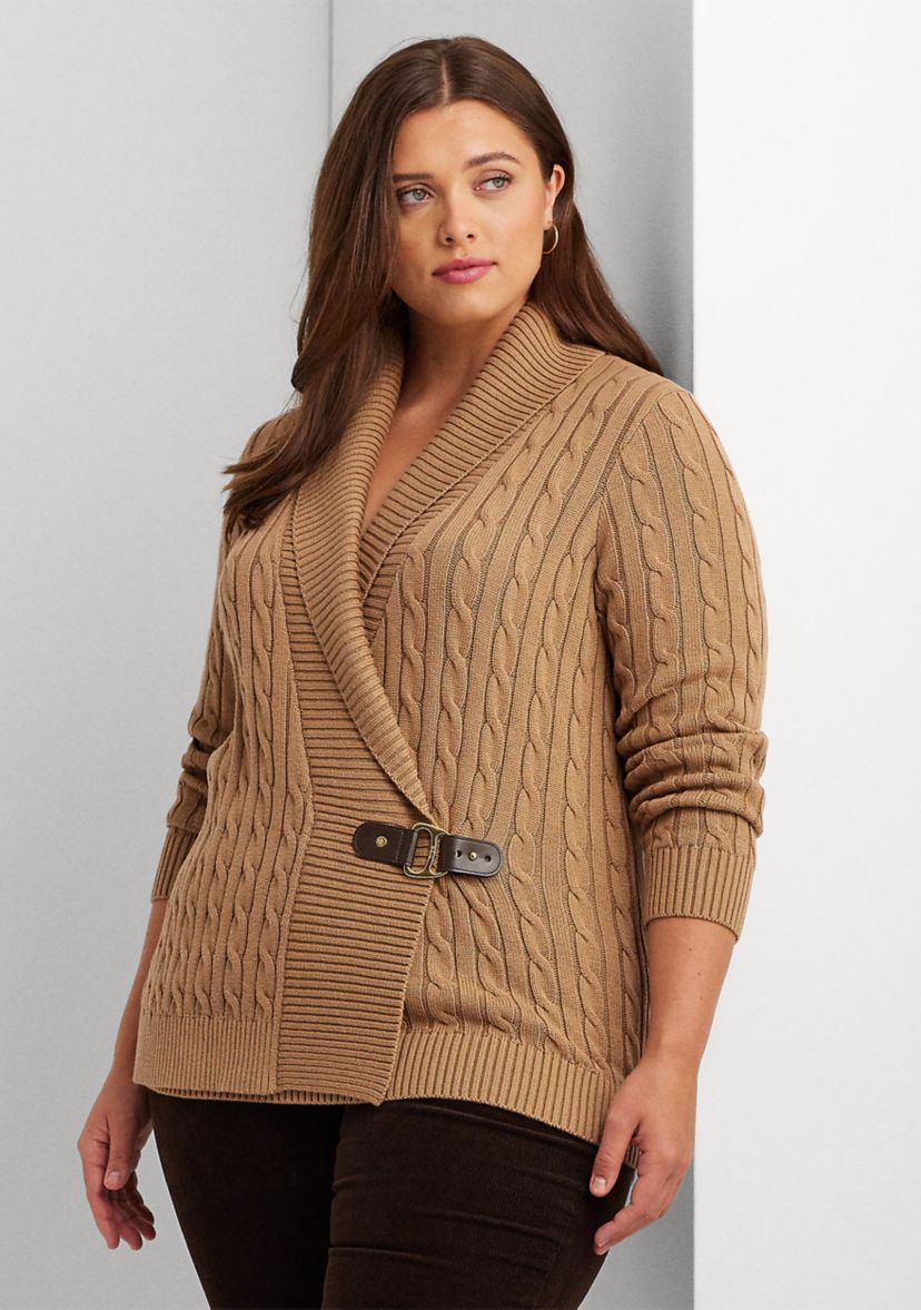 Plus Size Buckled Cotton Sweater