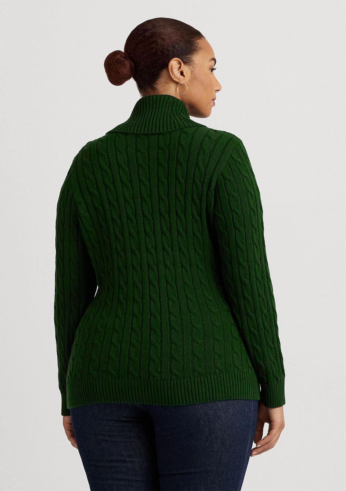 Plus Size Buckled Cotton Sweater