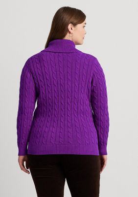 Buy Lauren Ralph Lauren Women Purple Crosshatch Leather Large