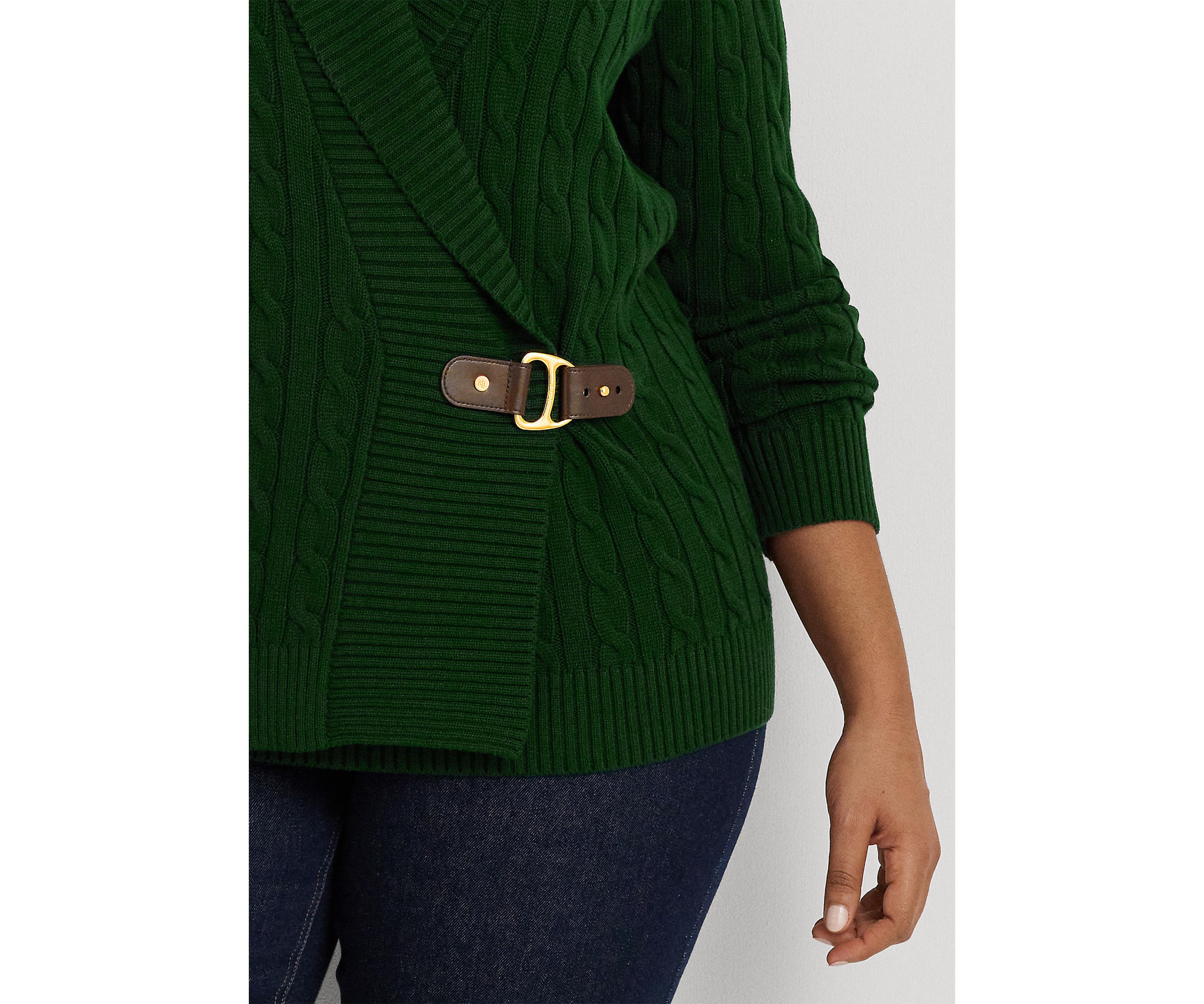 Plus Size Buckled Cotton Sweater