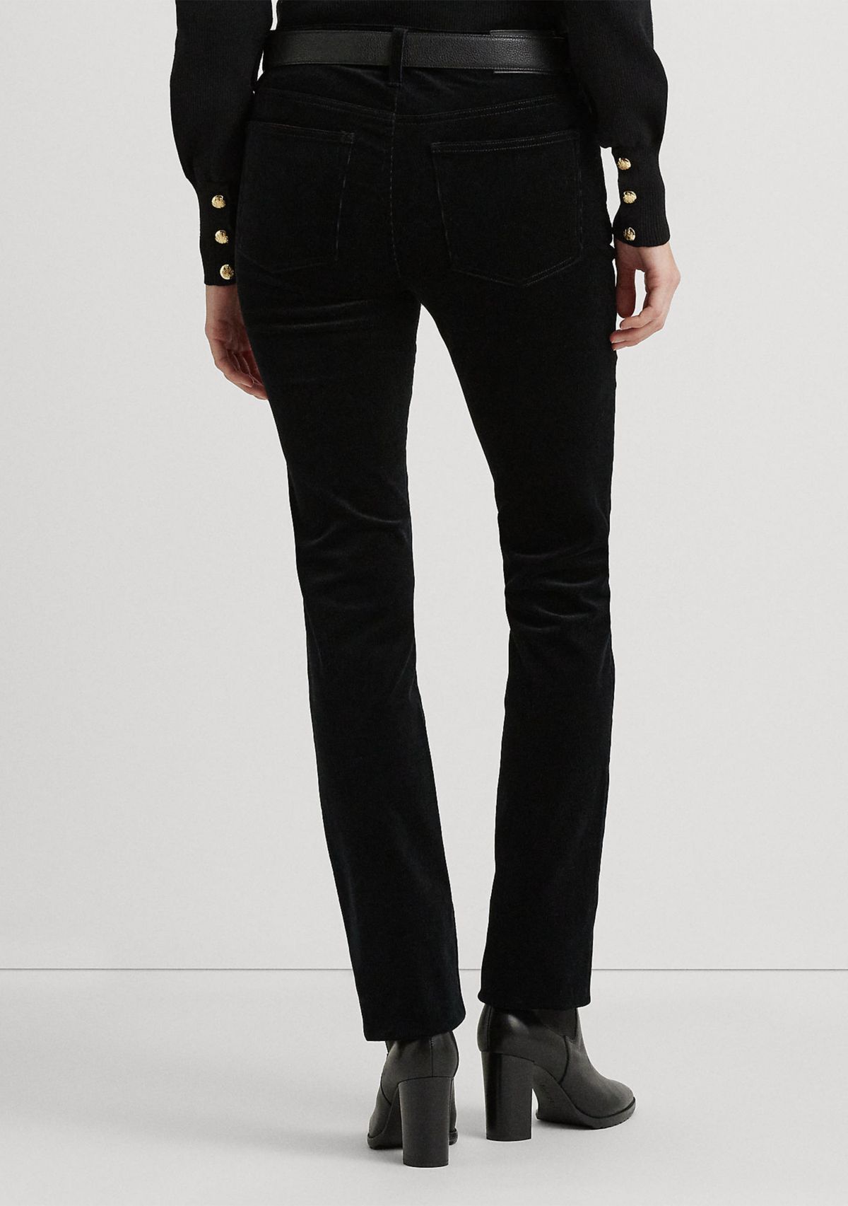 Petite Corduroy Mid-Rise Straight Pants