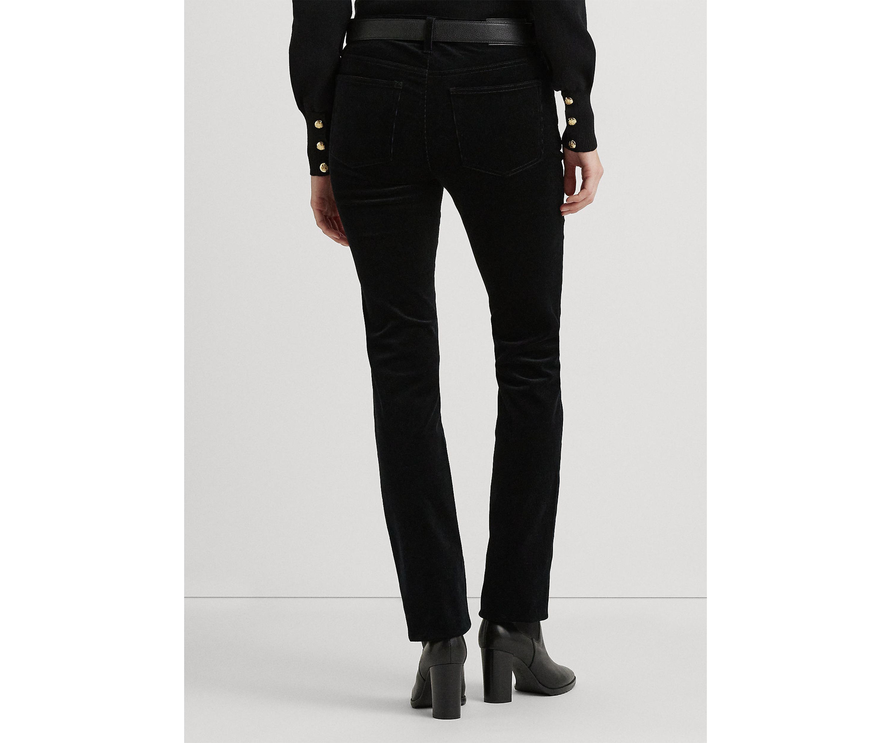 Petite Corduroy Mid-Rise Straight Pants