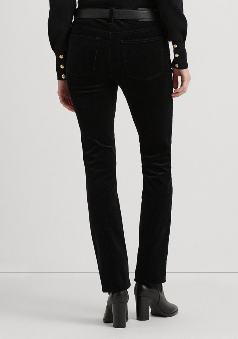 Petite Corduroy Mid-Rise Straight Pants