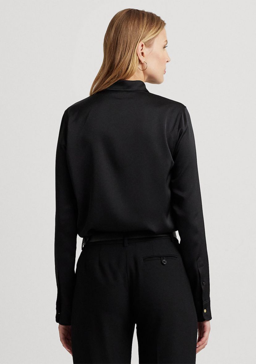 Petite Size Classic Fit Satin Charmeuse Shirt