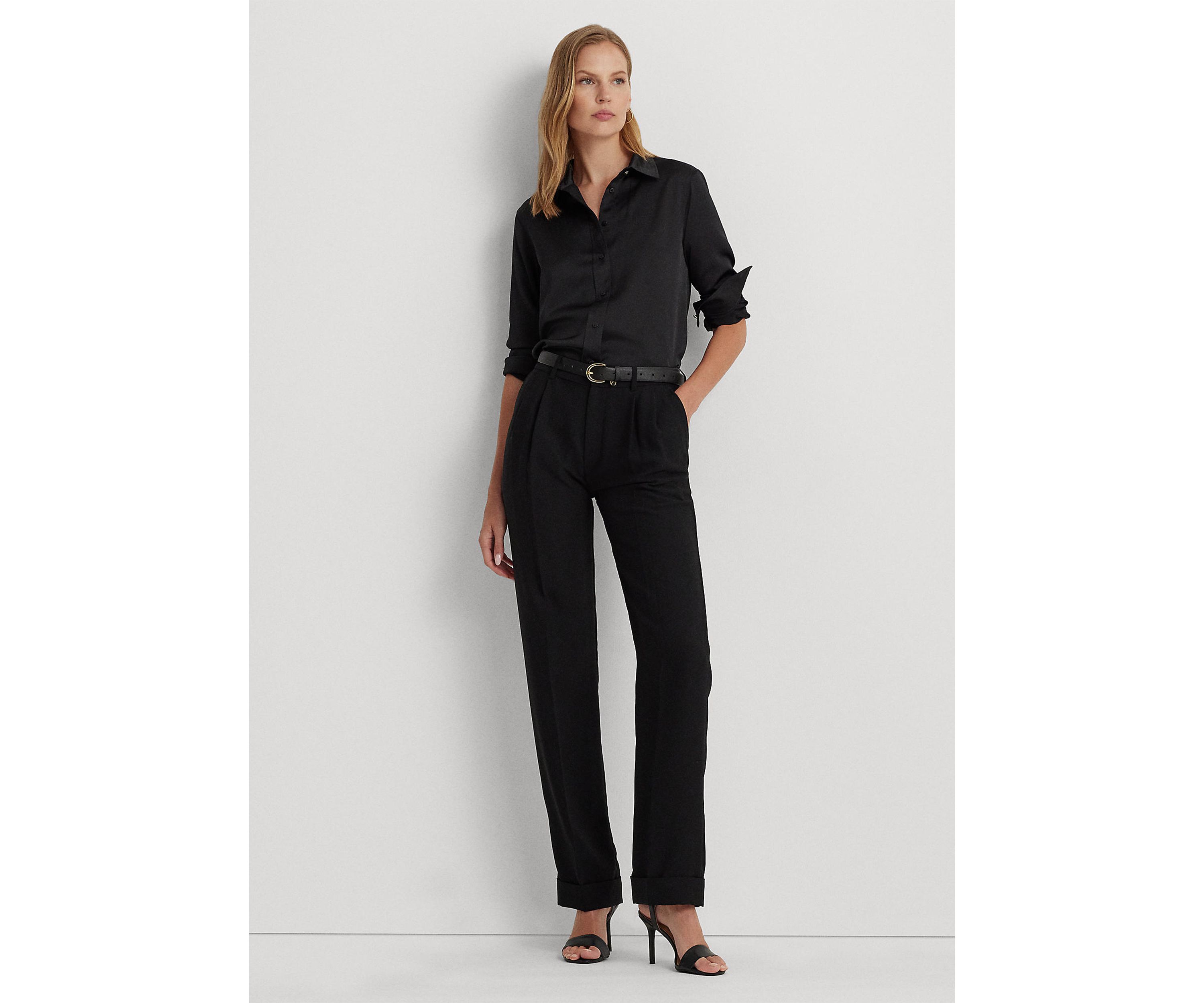Petite Size Classic Fit Satin Charmeuse Shirt