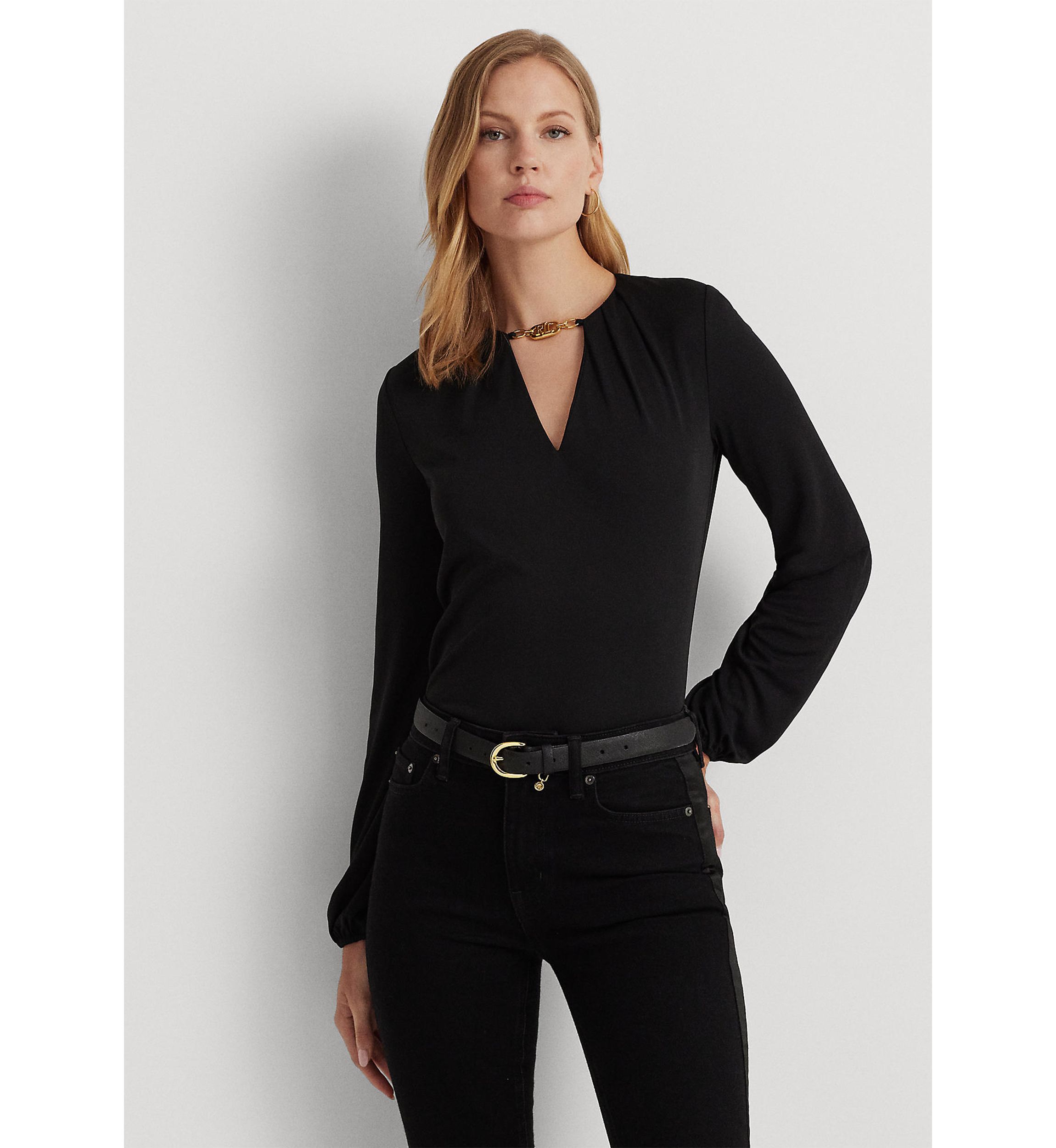 Logo-Trim Stretch Jersey Top