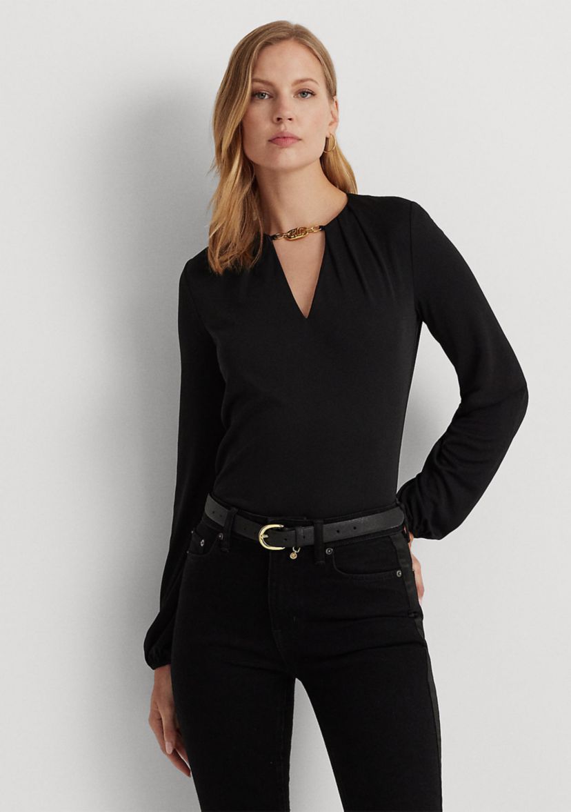 Logo-Trim Stretch Jersey Top