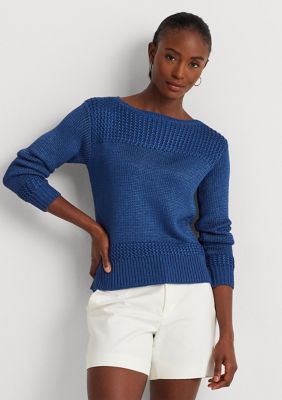 Lauren Ralph Lauren Cotton Blend Boat Neck Sweater | belk