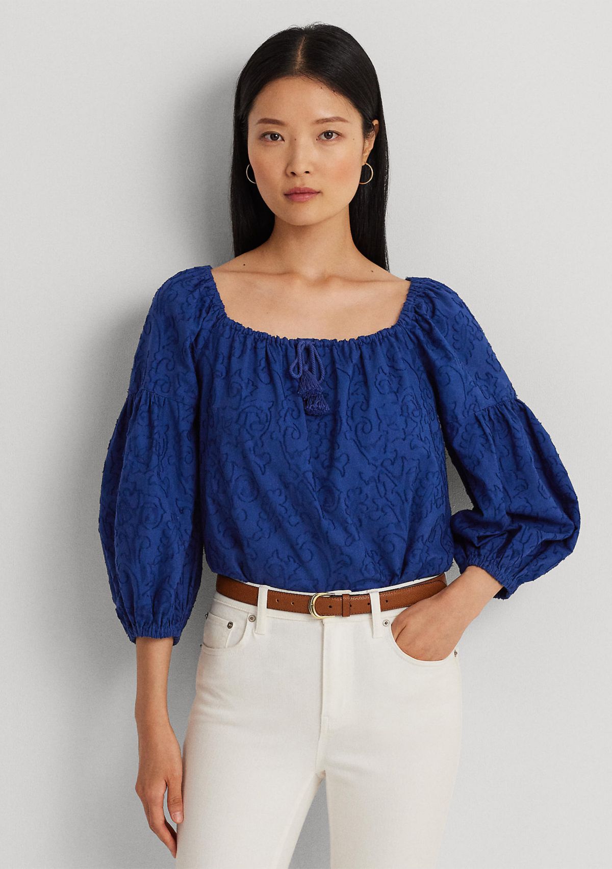 Paisley Cotton Jacquard Blouse