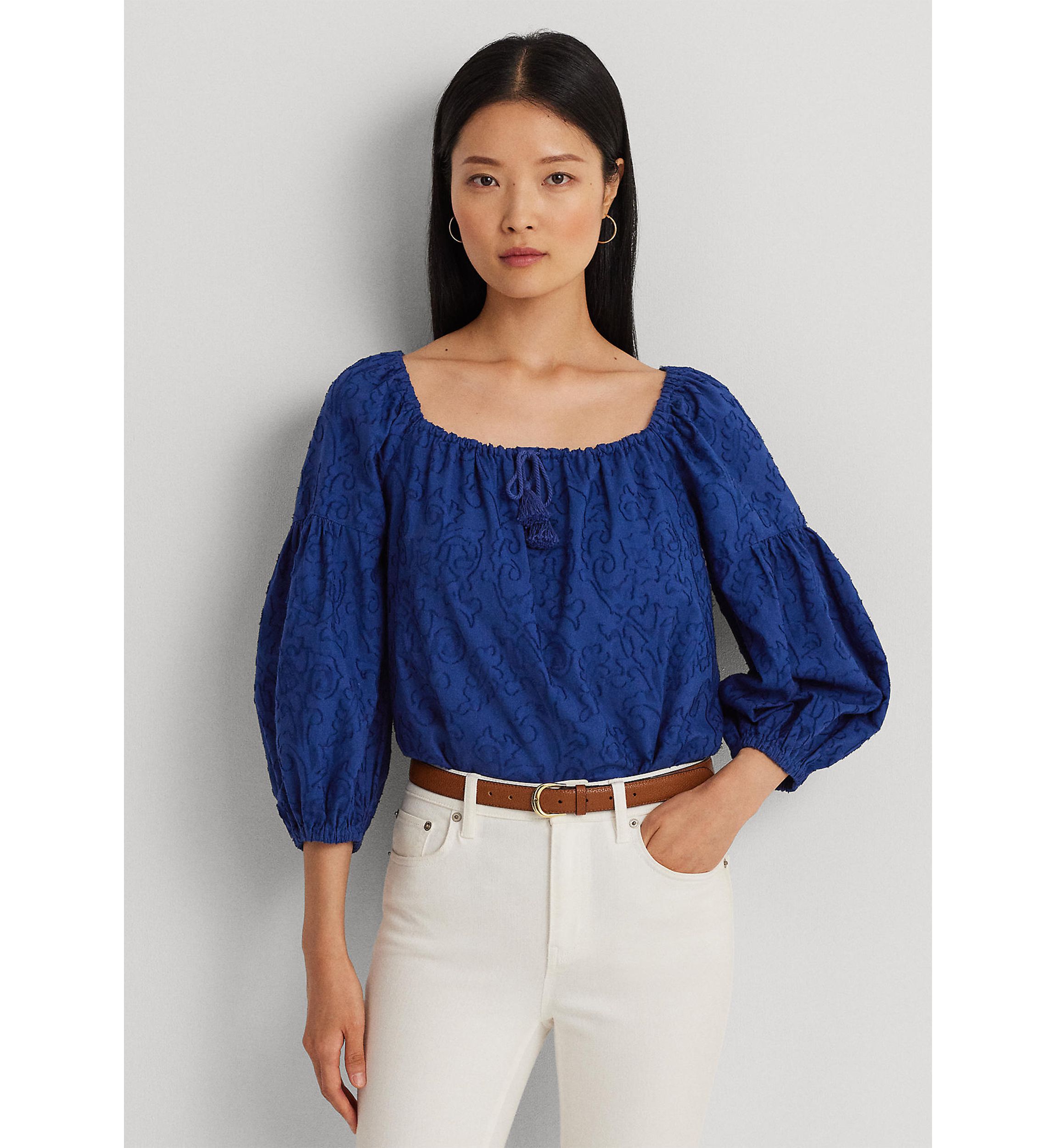 Paisley Cotton Jacquard Blouse
