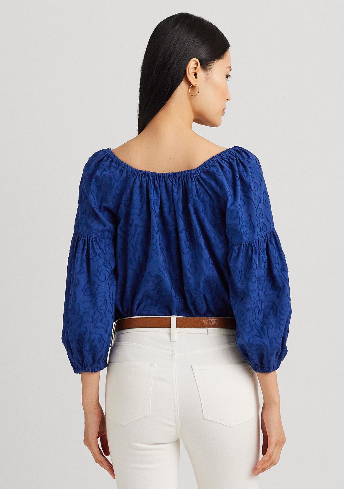 Paisley Cotton Jacquard Blouse