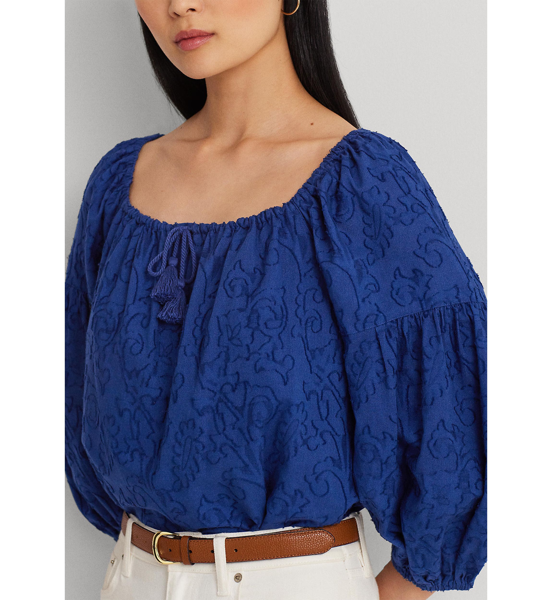 Paisley Cotton Jacquard Blouse