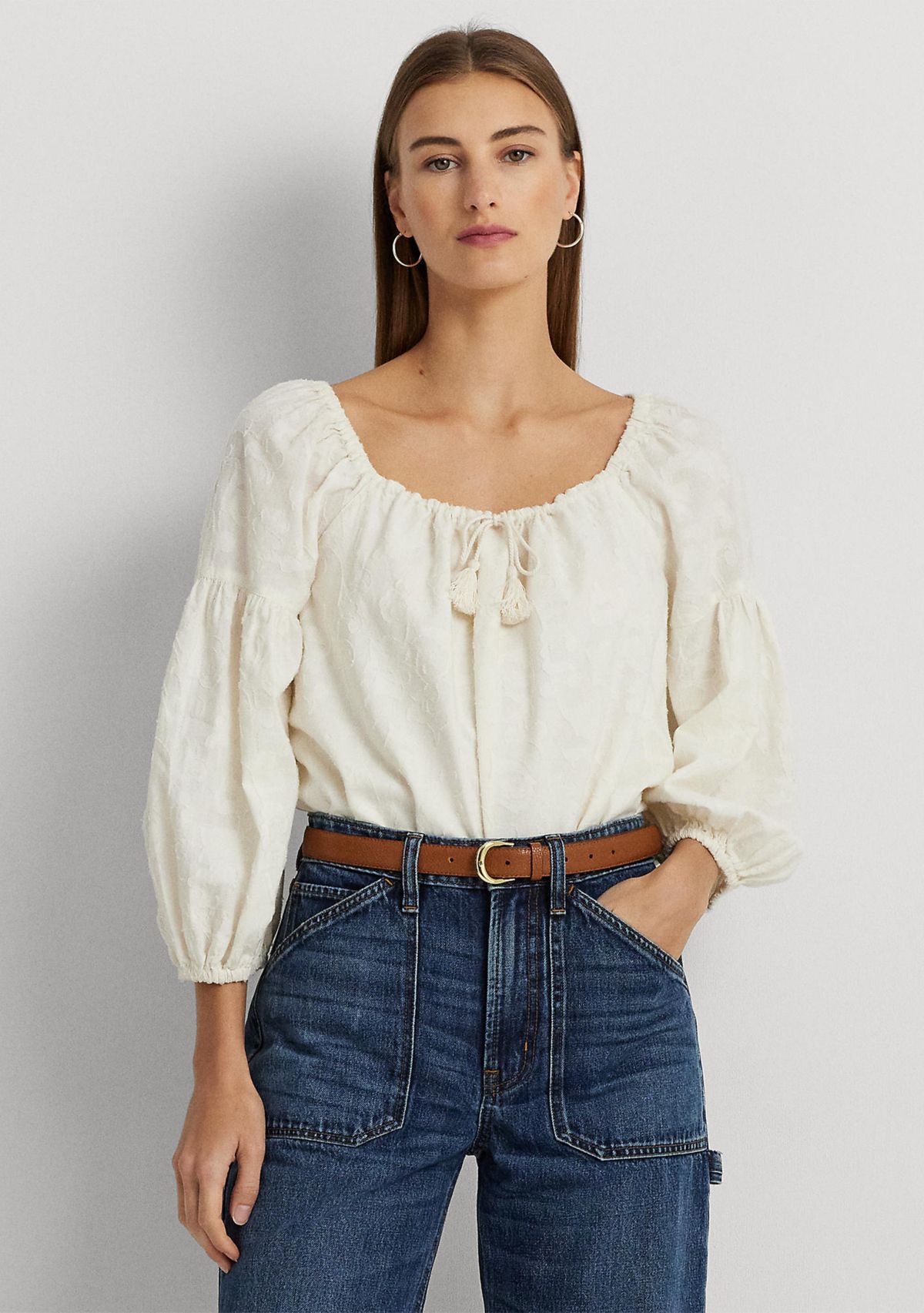 Paisley Cotton Jacquard Blouse