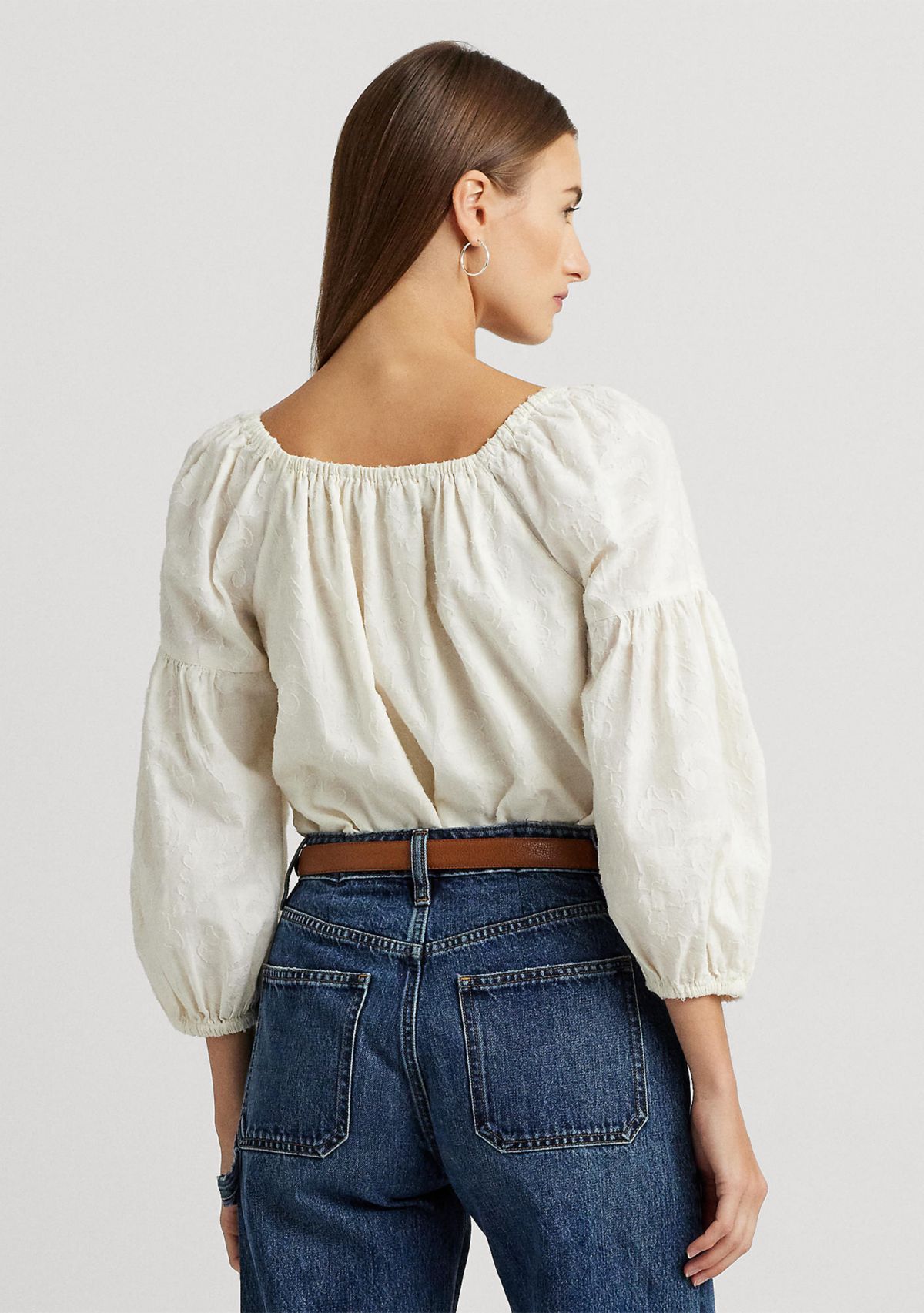 Paisley Cotton Jacquard Blouse