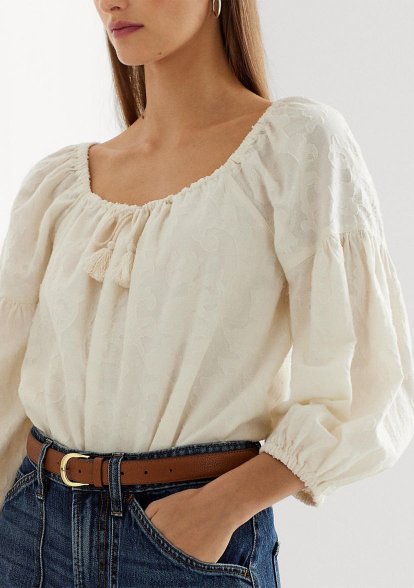 Paisley Cotton Jacquard Blouse