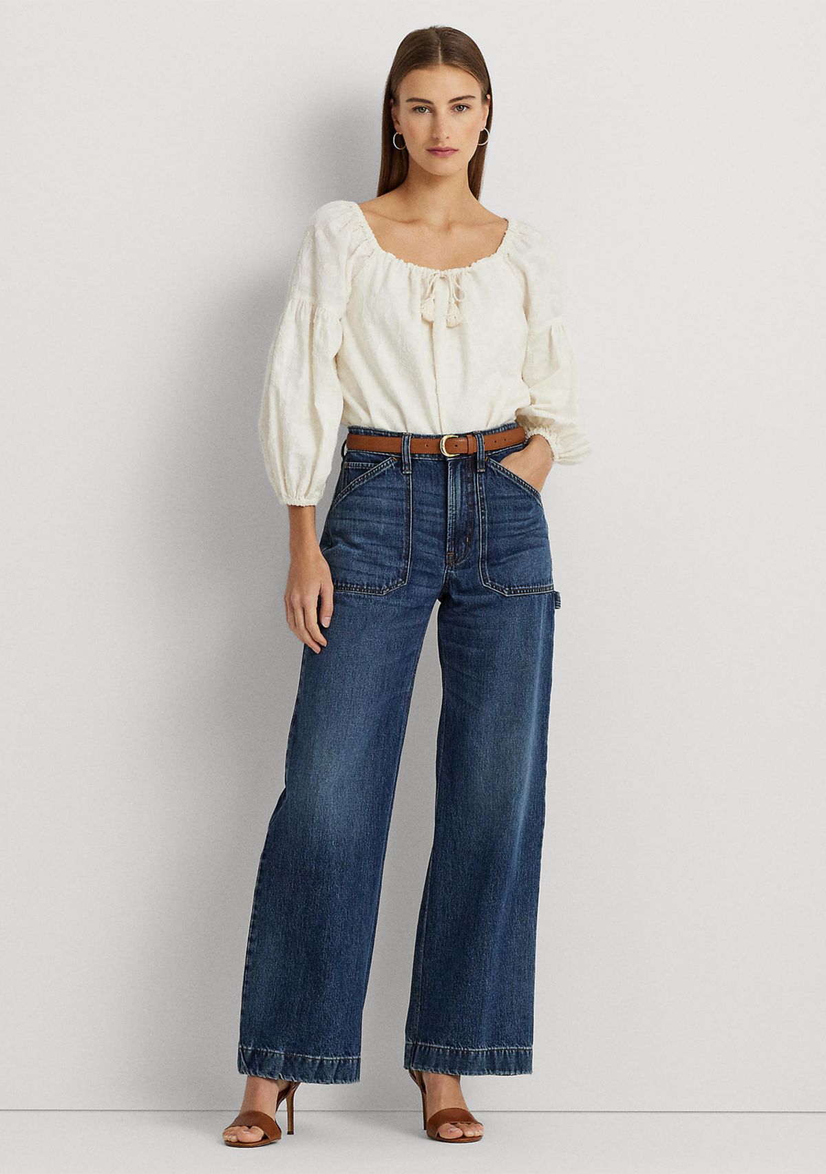 Paisley Cotton Jacquard Blouse