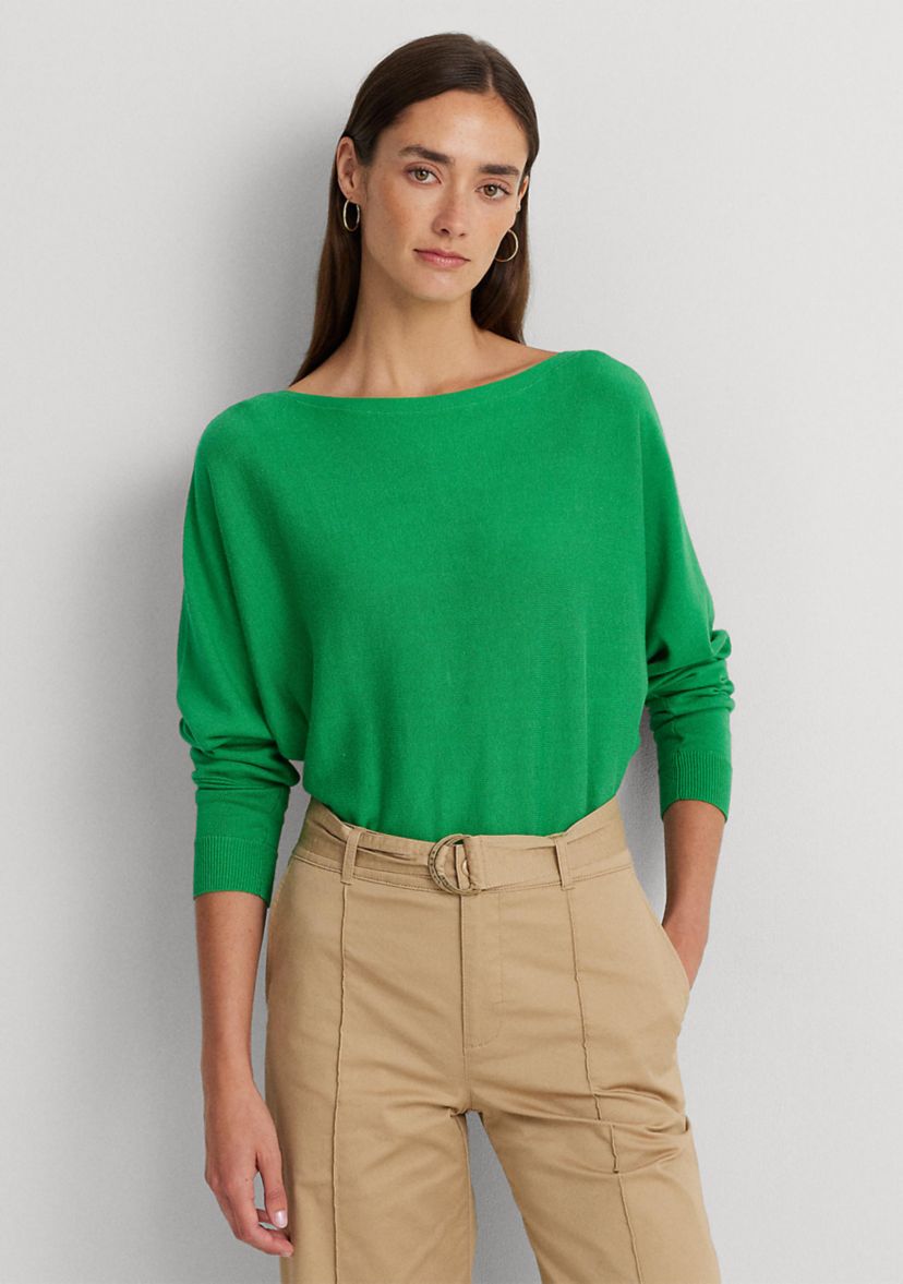 Petite Cotton Blend Dolman Sleeve Sweater