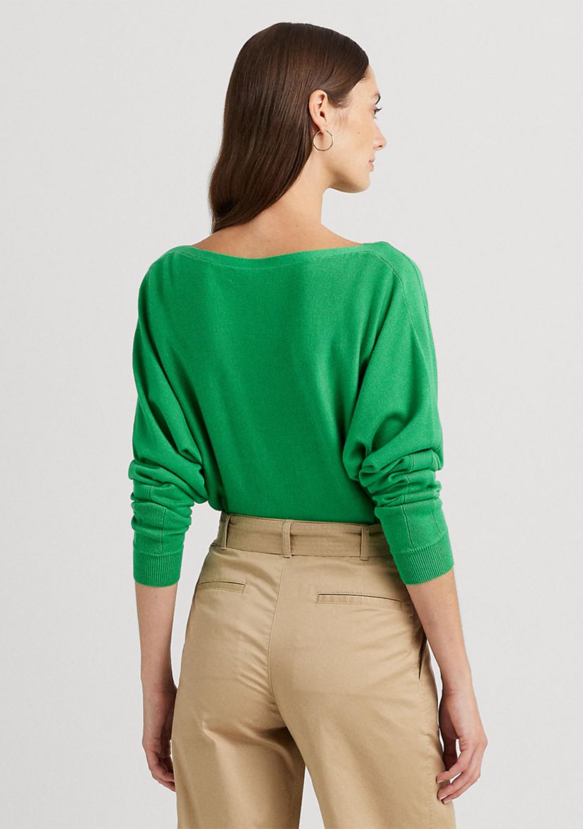 Petite Cotton Blend Dolman Sleeve Sweater