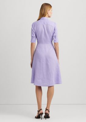 Petite Solid Twisted Midi Dress (Lavender)