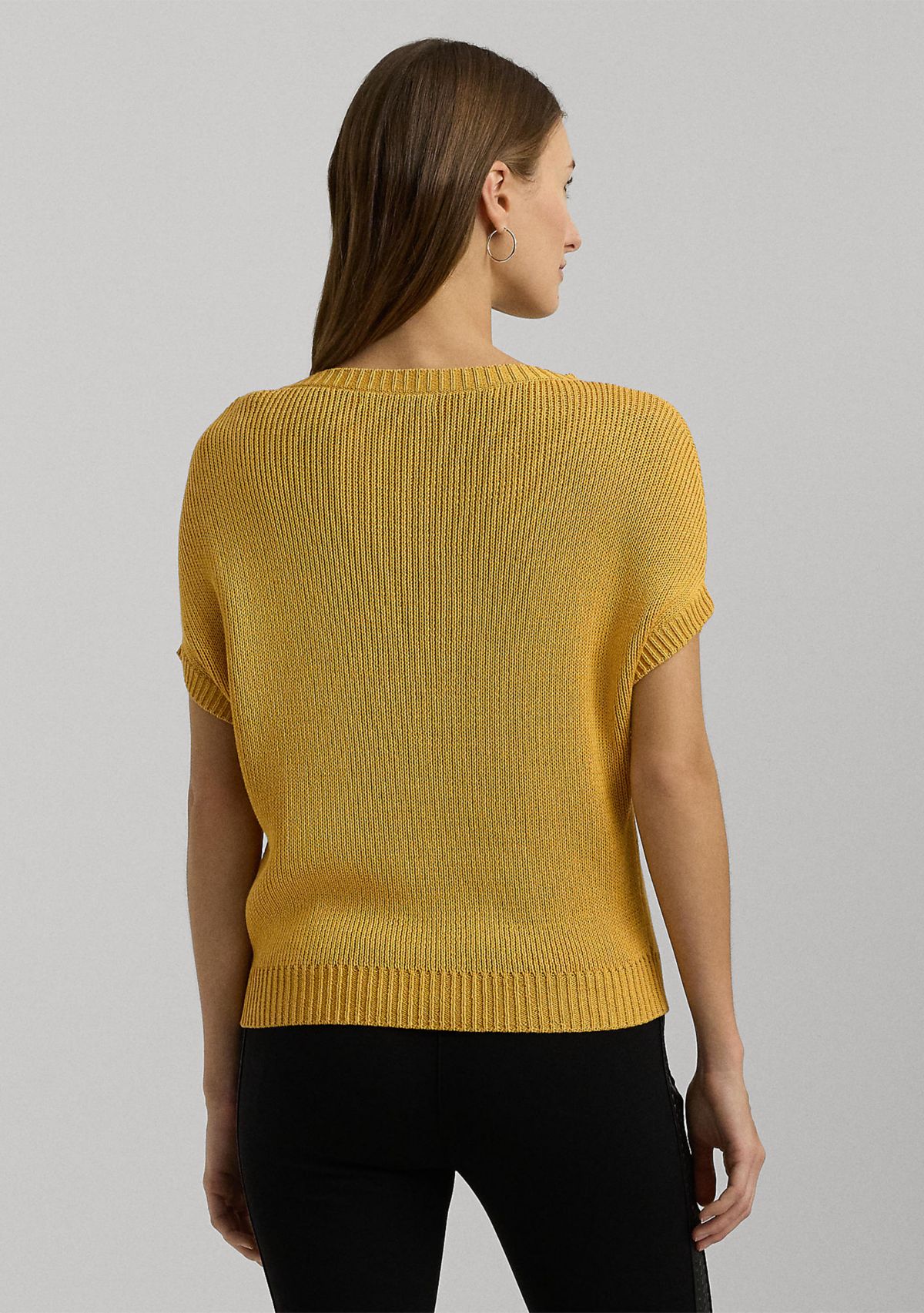 Rib Knit Short Sleeve Sweater
