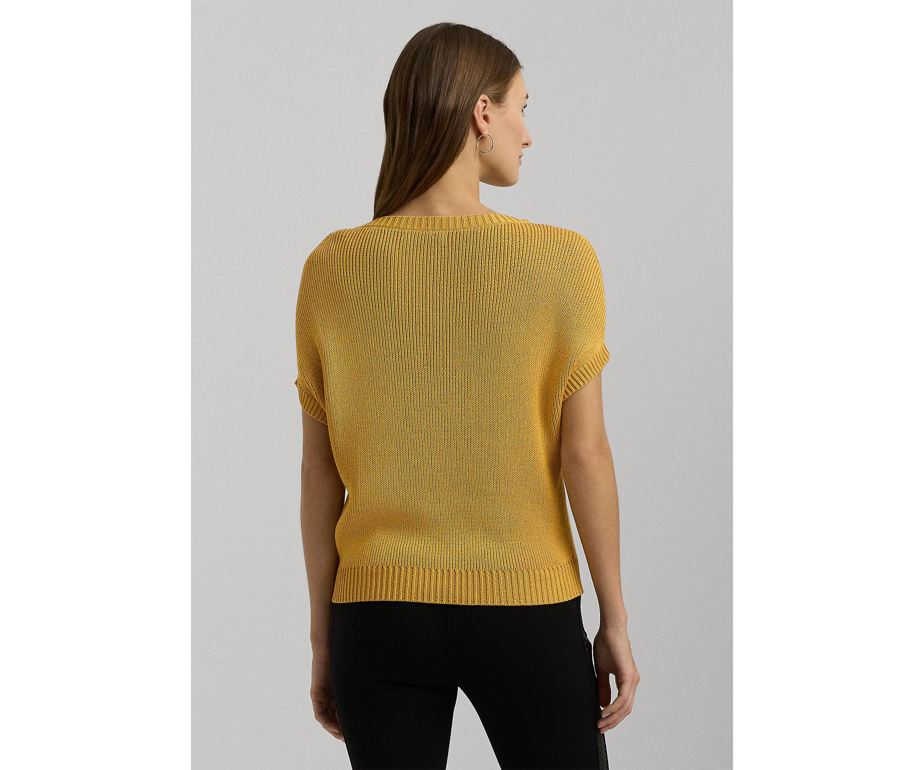 Rib Knit Short Sleeve Sweater