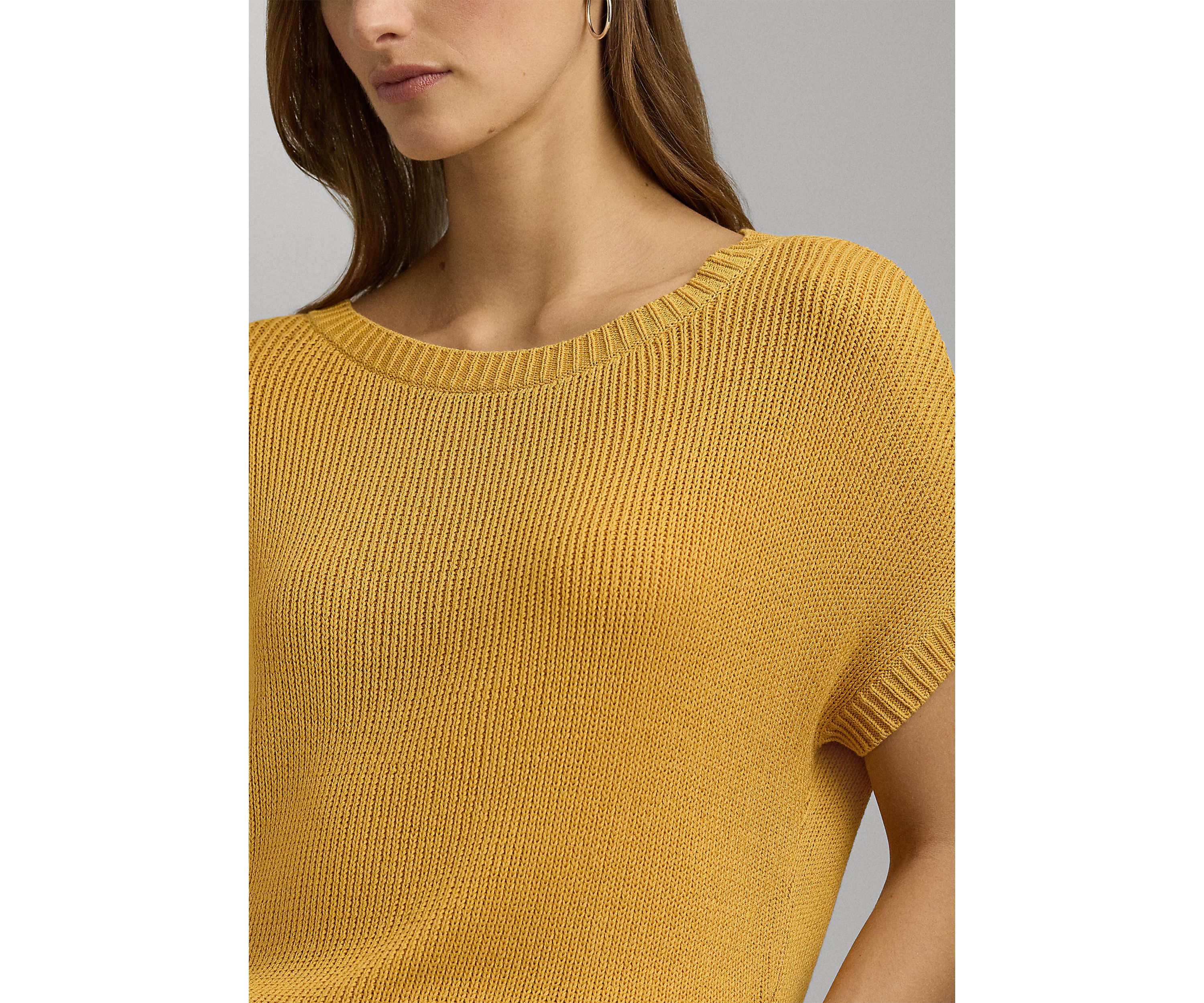 Rib Knit Short Sleeve Sweater