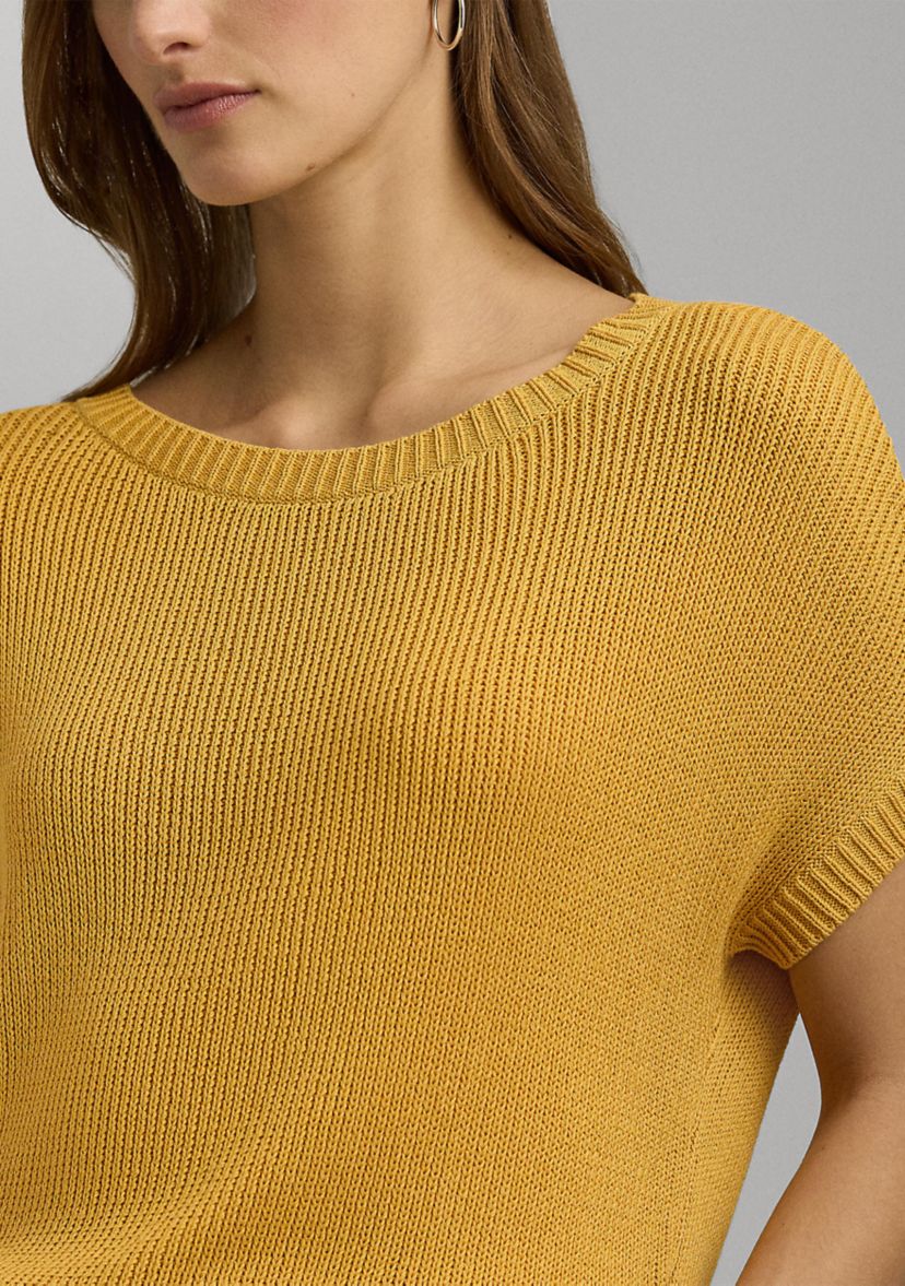 Rib Knit Short Sleeve Sweater