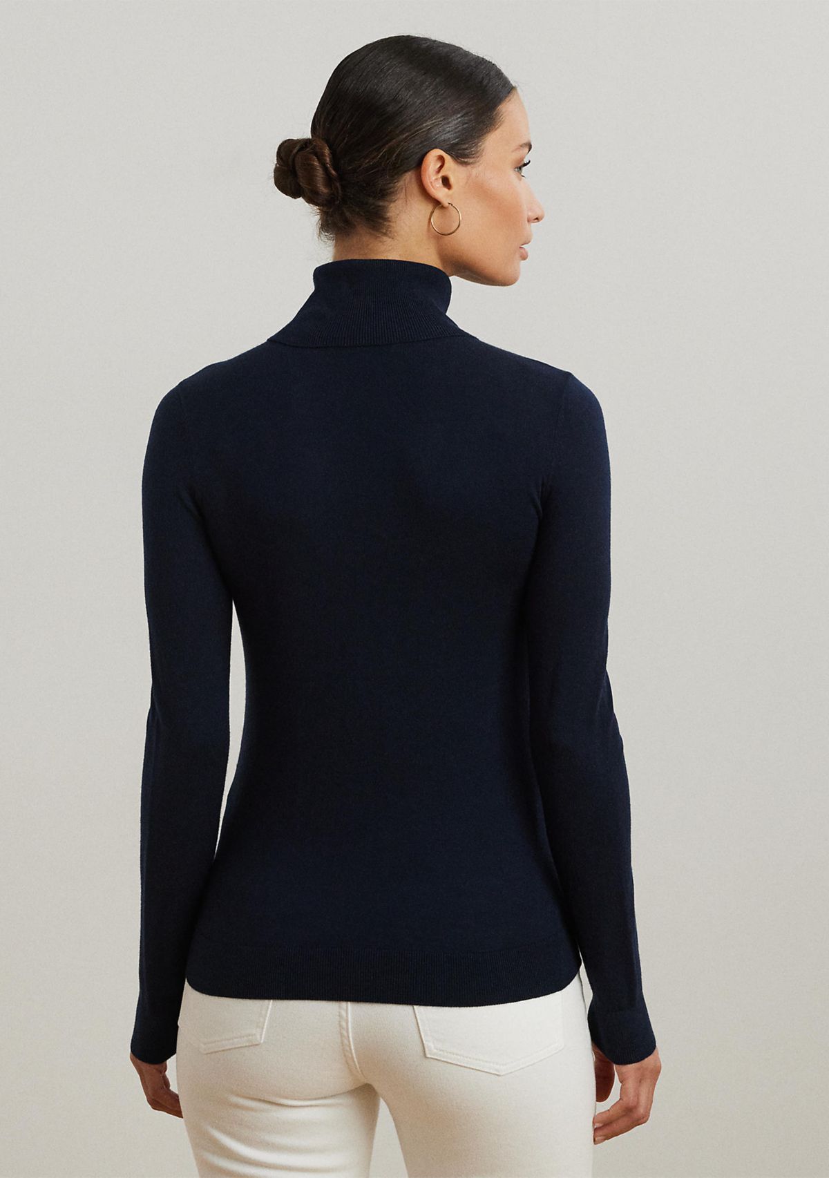 Womens Silk-Blend Turtleneck Sweater