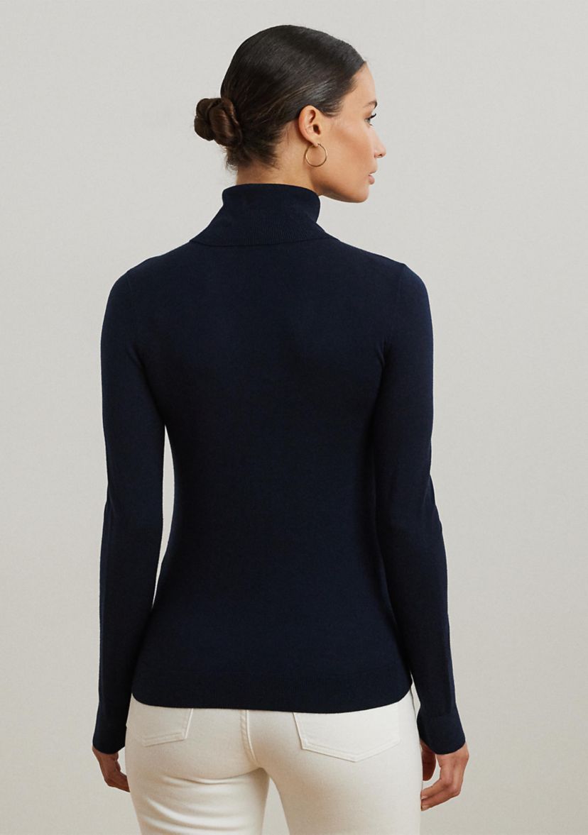 Womens Silk-Blend Turtleneck Sweater