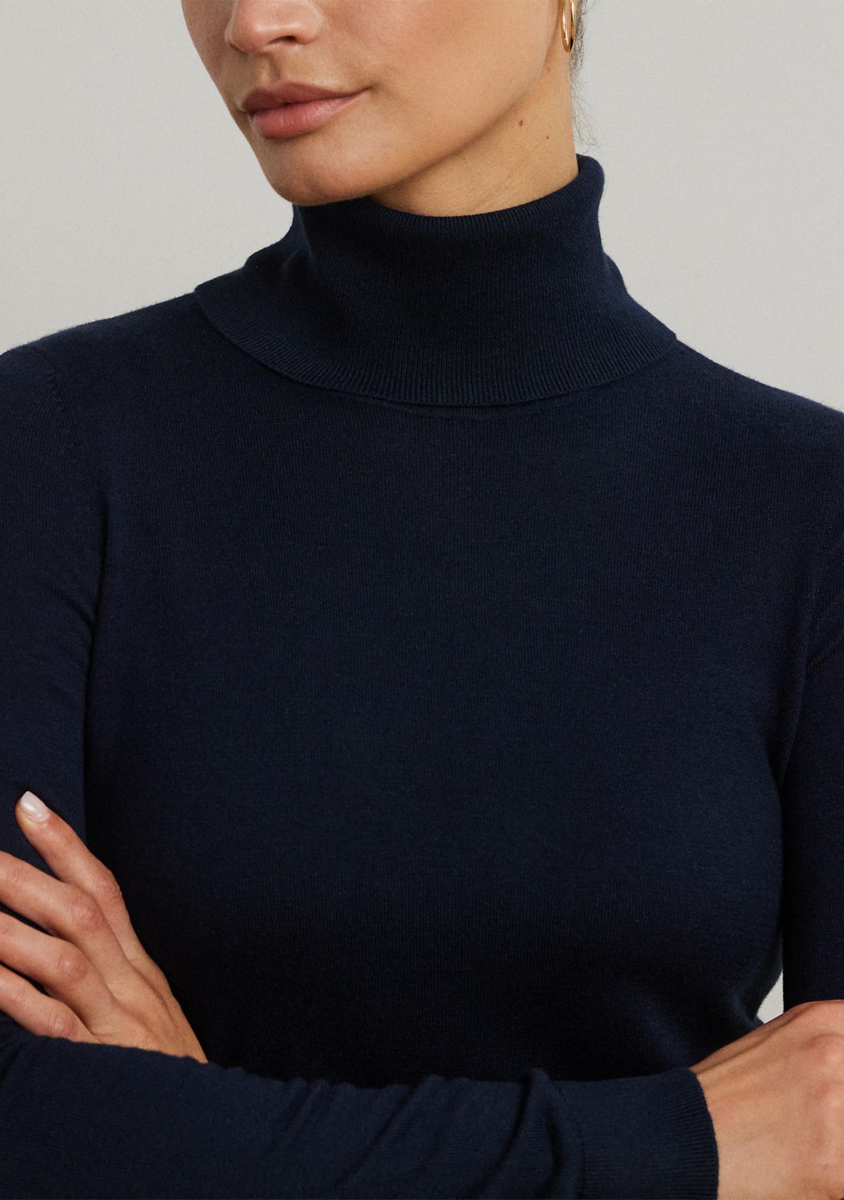 Womens Silk-Blend Turtleneck Sweater