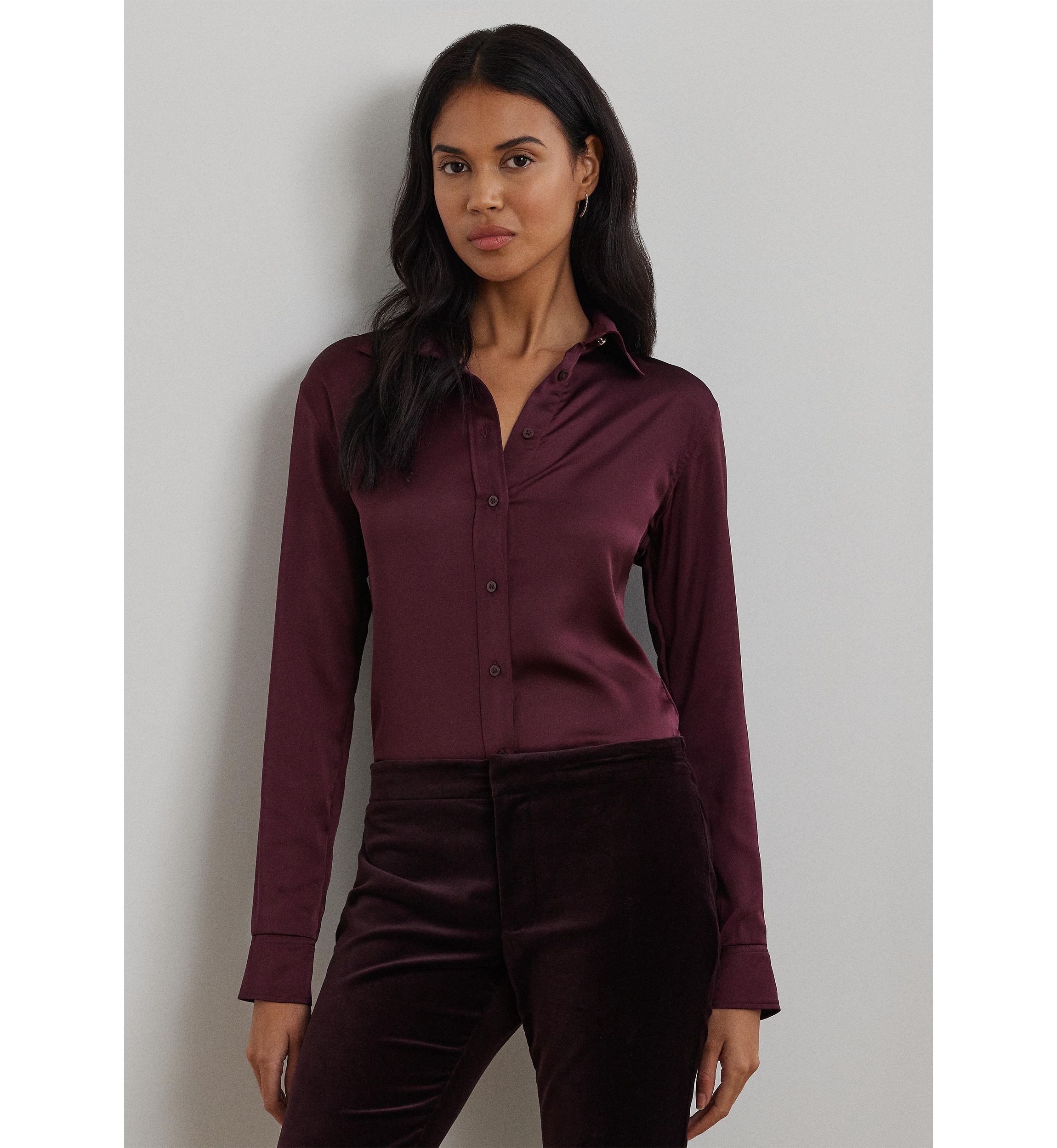 Classic Fit Satin Charmeuse Shirt