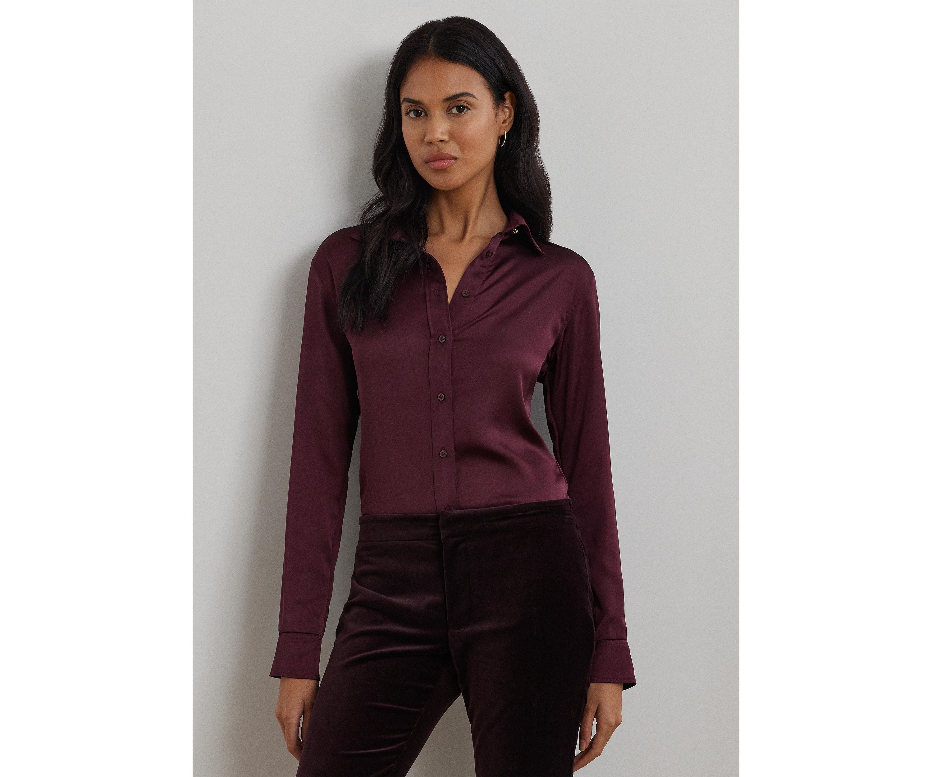 Classic Fit Satin Charmeuse Shirt