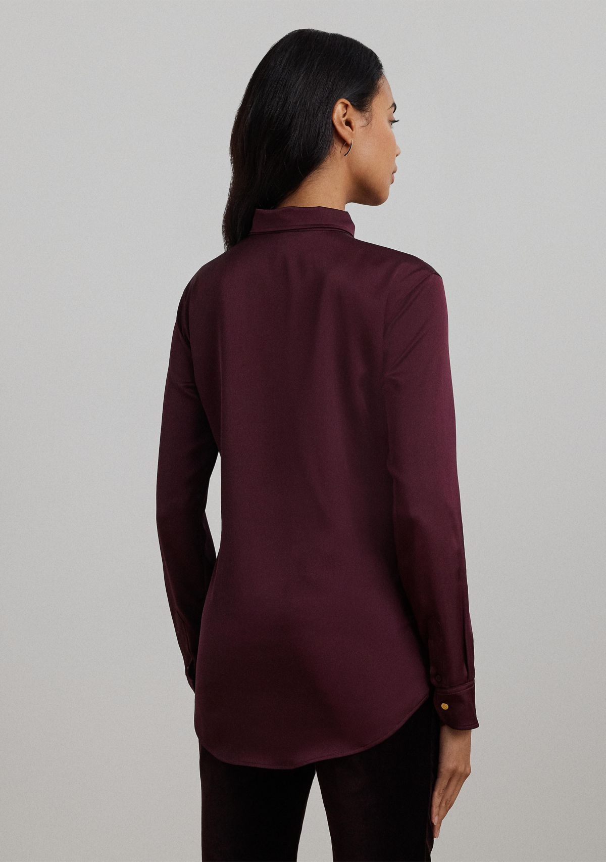 Classic Fit Satin Charmeuse Shirt