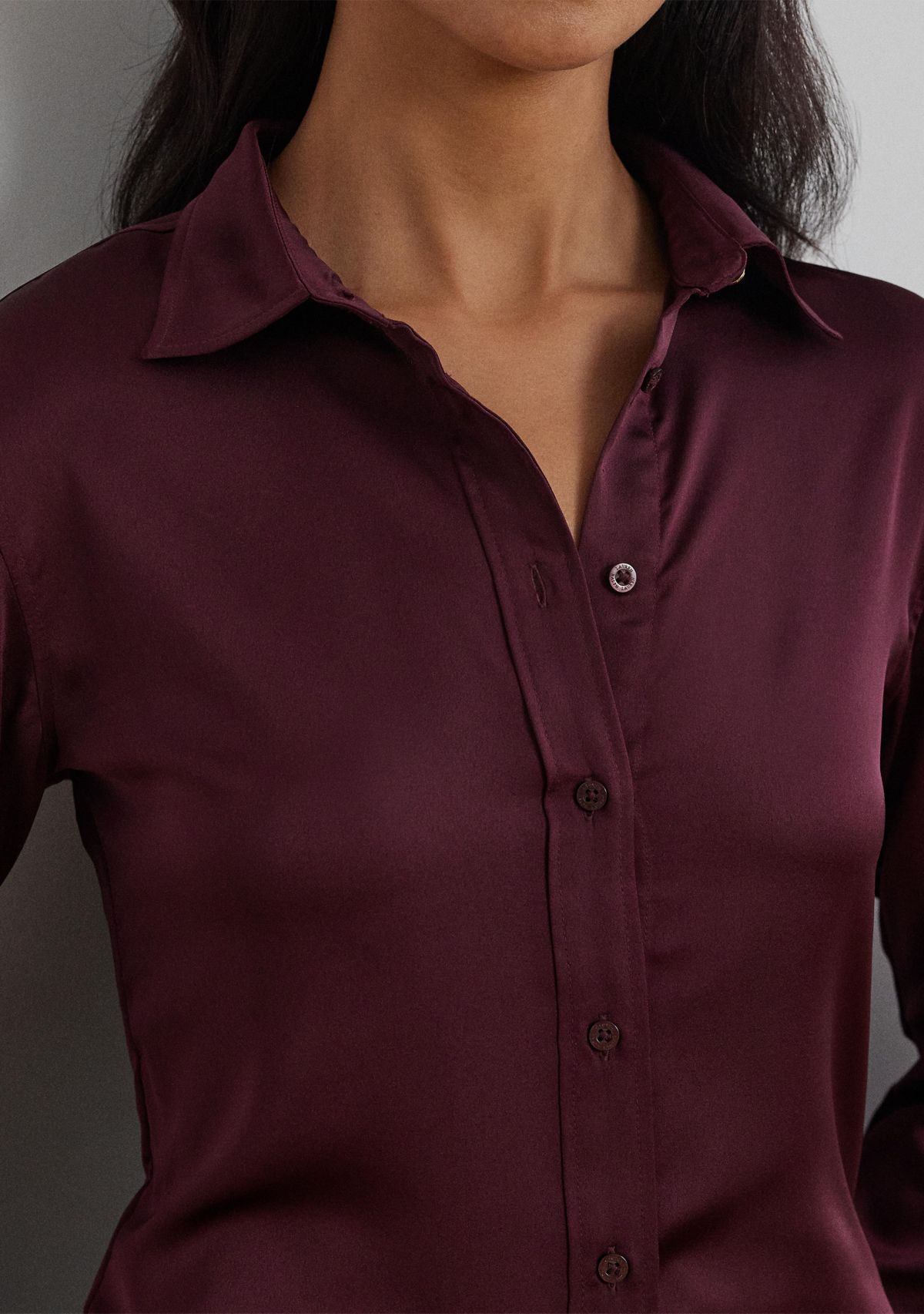 Classic Fit Satin Charmeuse Shirt