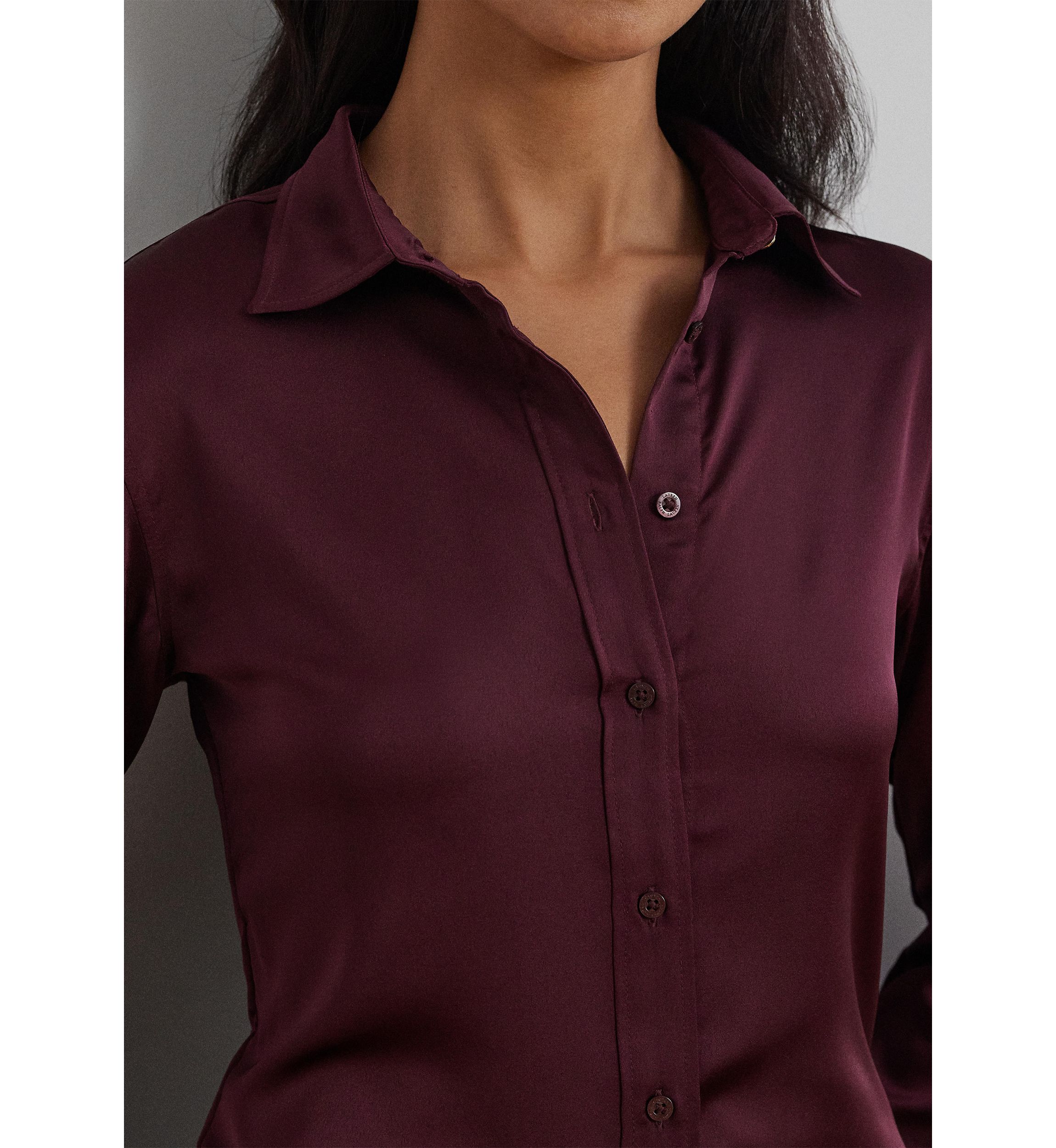 Classic Fit Satin Charmeuse Shirt