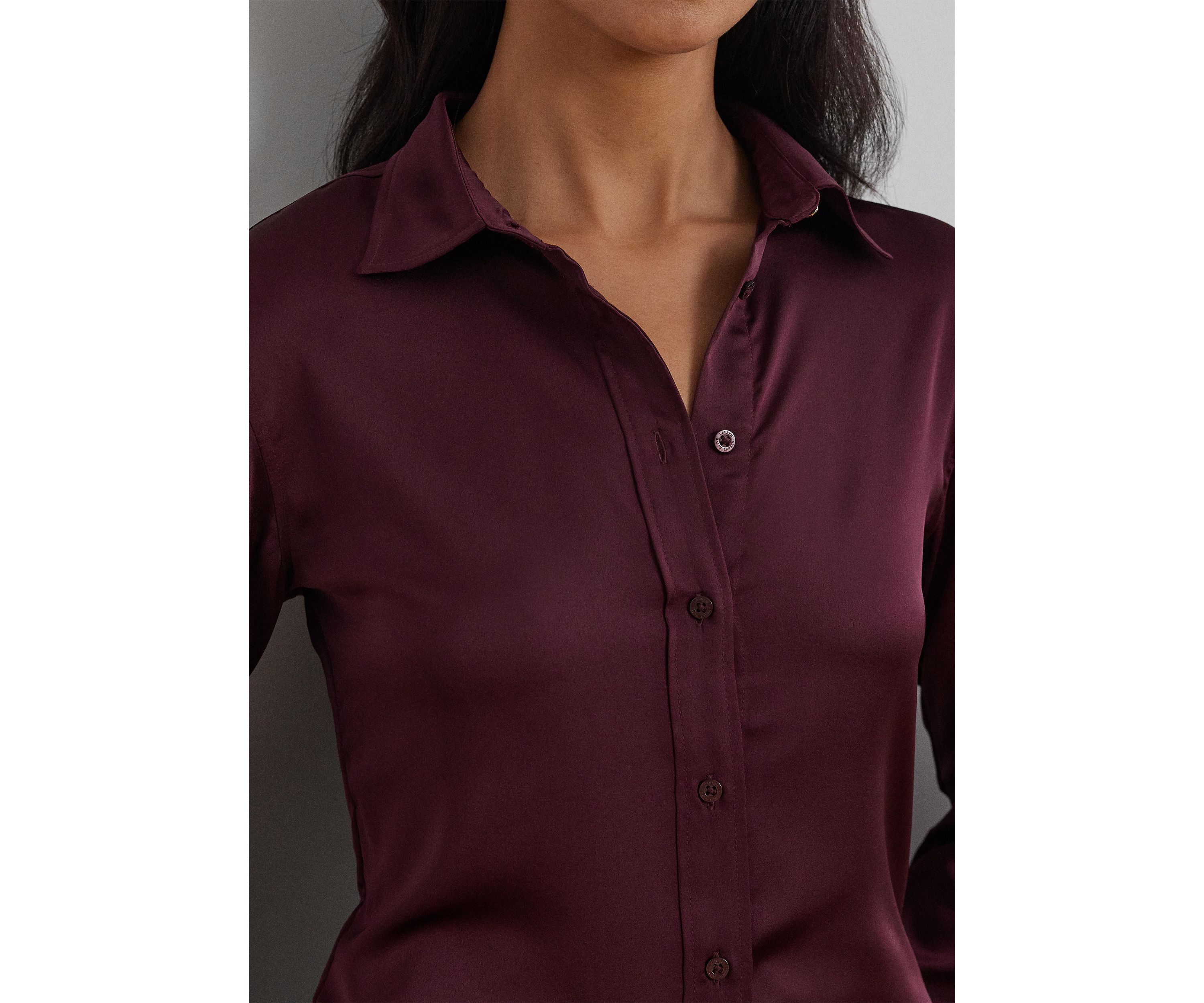 Classic Fit Satin Charmeuse Shirt