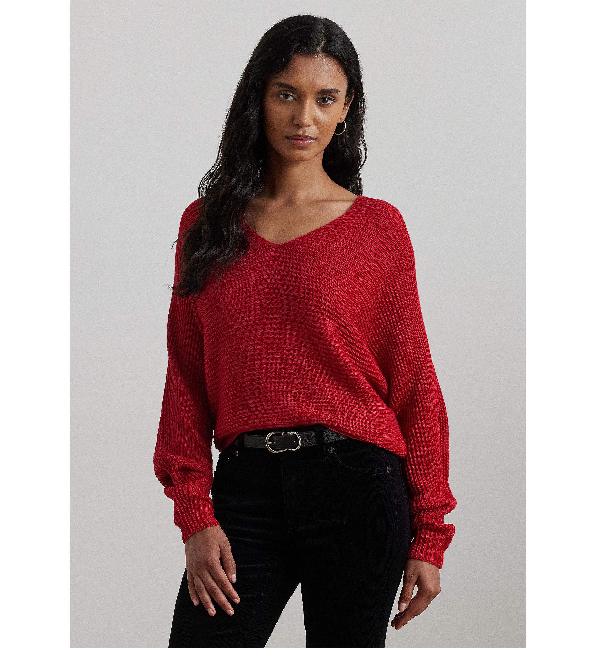Rib Knit Dolman Sleeve Sweater
