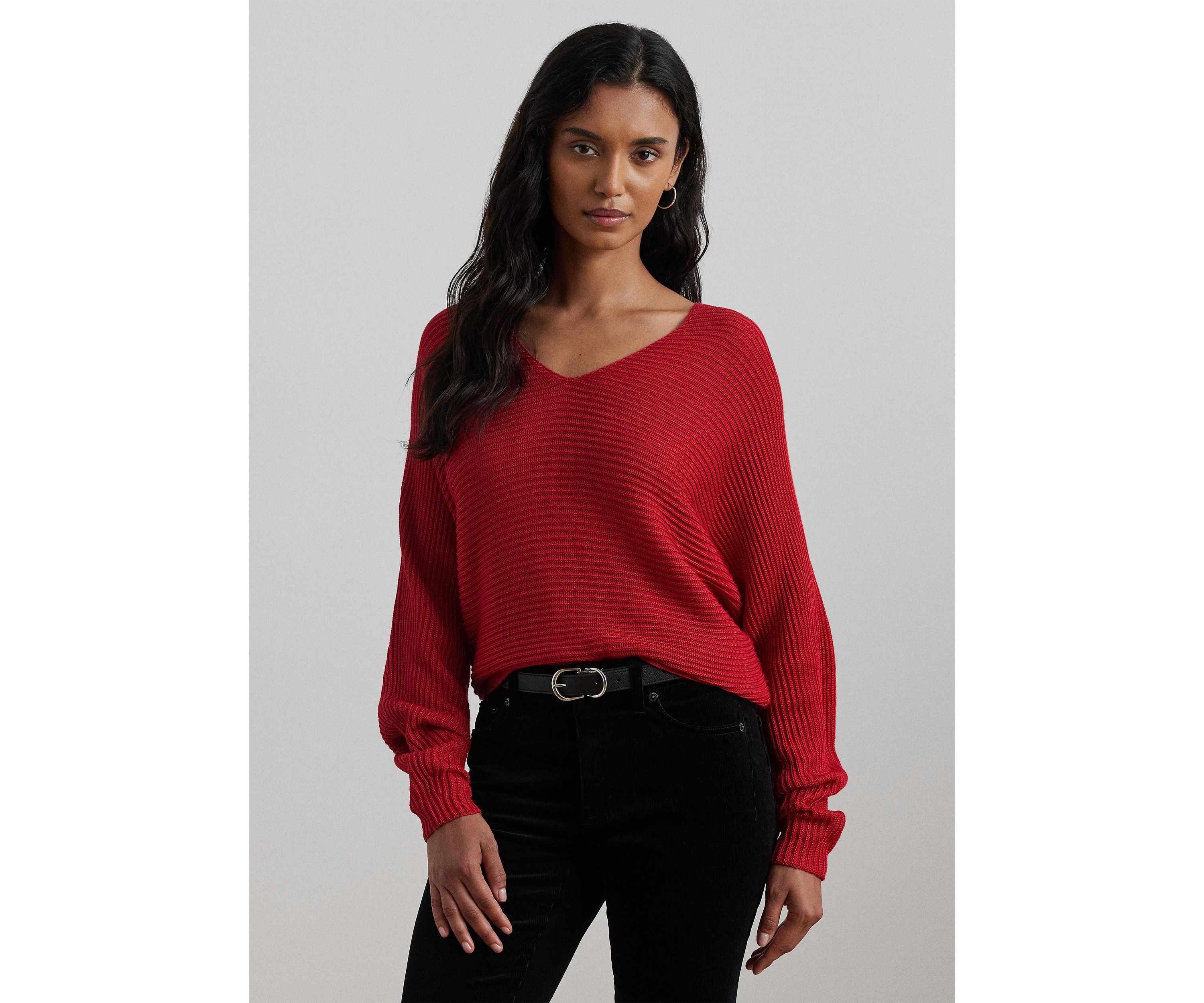 Rib Knit Dolman Sleeve Sweater